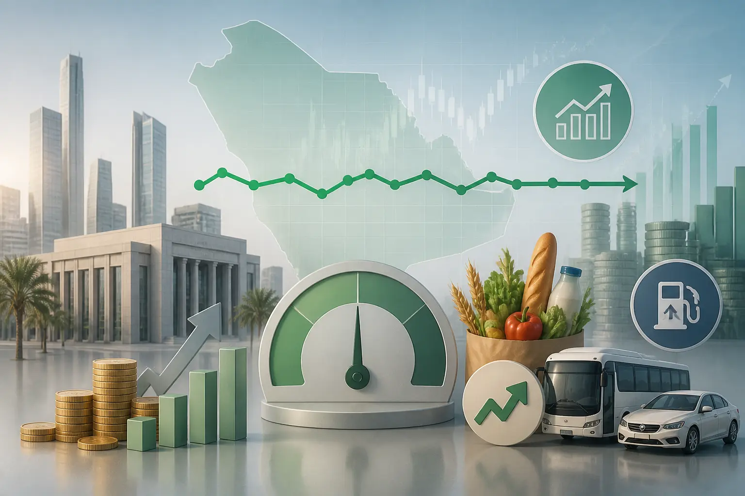 استقرار التضخم في السعودية خلال يونيو رغم ارتفاع أسعار الأغذية والنقل