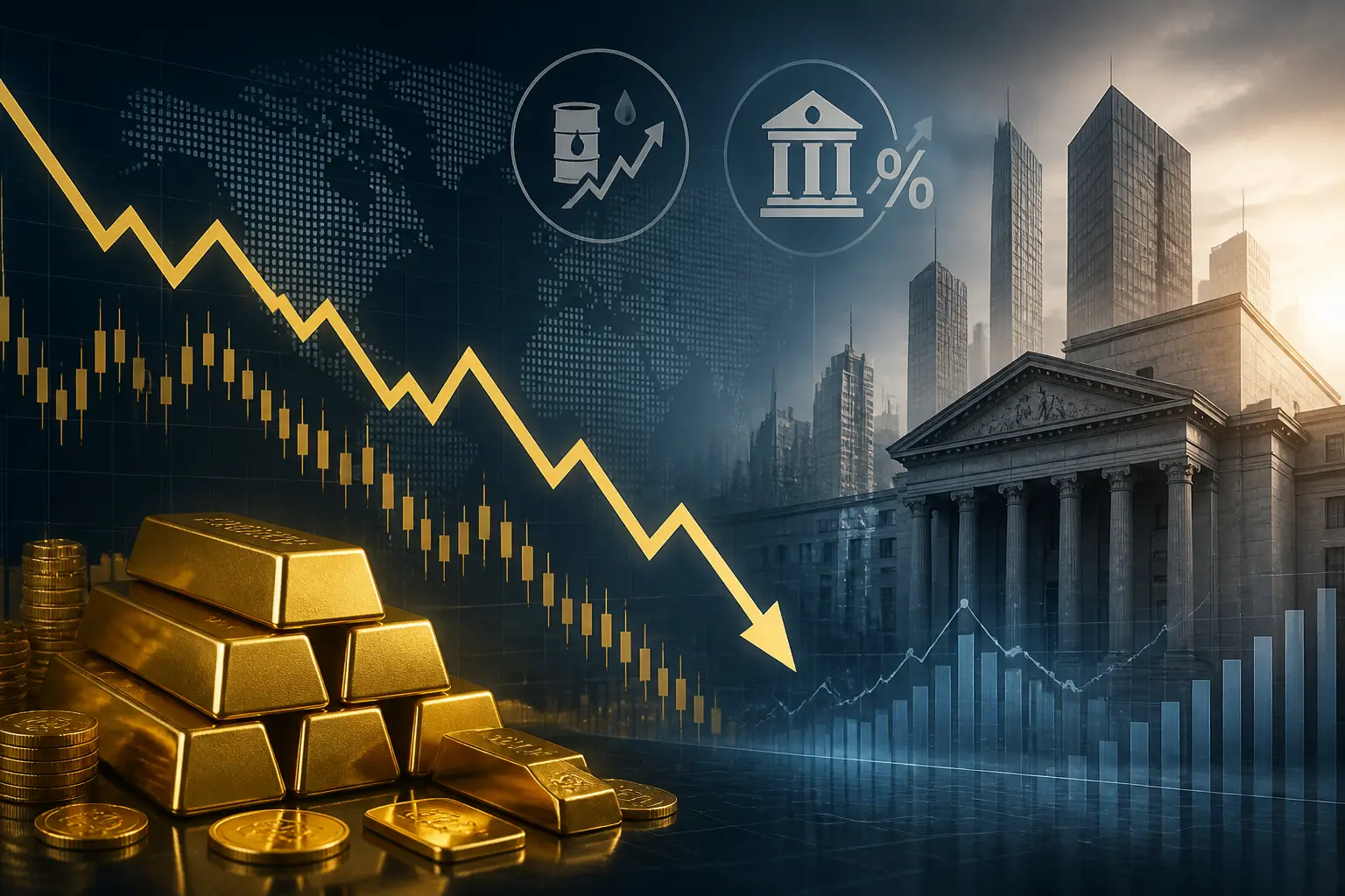 الذهب يتراجع بشكل طفيف وسط مخاوف تضخم الطاقة وتوقعات تشديد الفيدرالي