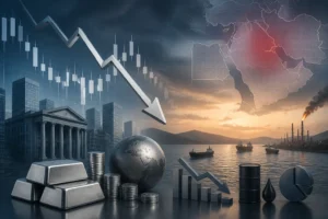 انخفاض أسعار الفضة قرب 57 دولارًا وسط تصاعد التوترات في الشرق الأوسط وتأثيرها على الأسواق