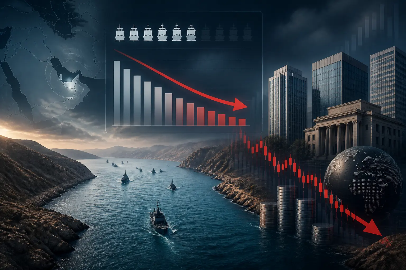 تراجع عبور السفن عبر مضيق هرمز إلى 7 سفن بدون ناقلات نفط أو غاز