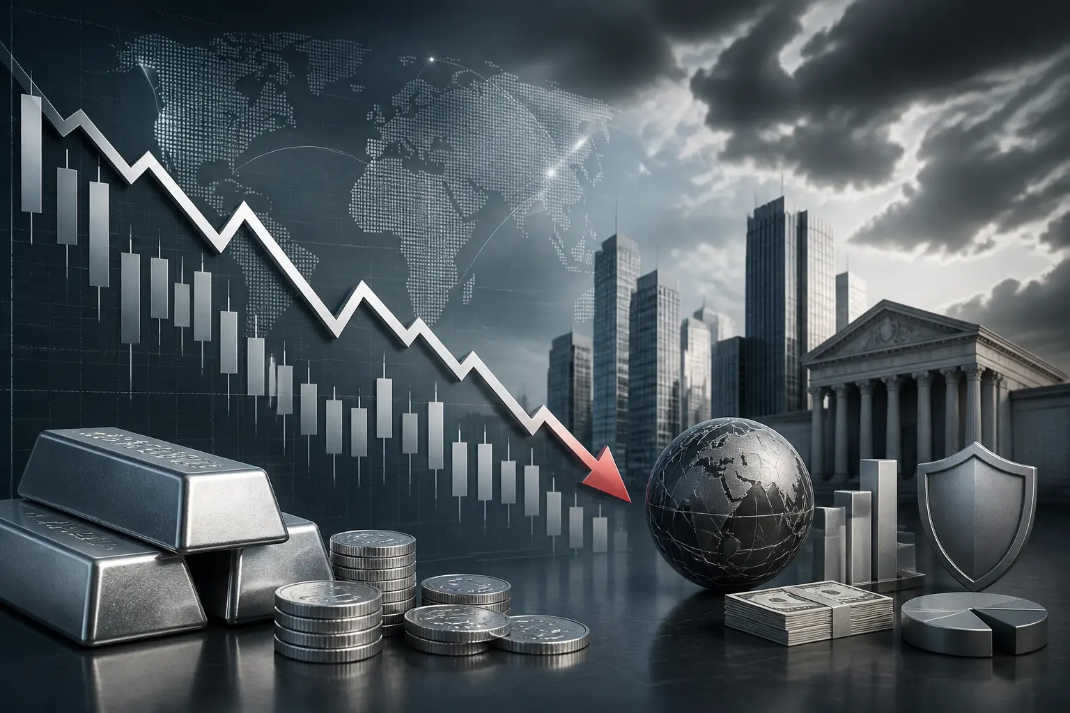سعر الفضة ينخفض إلى أدنى مستوى منذ بداية العام عند 54.77 دولار وسط توترات إقليمية