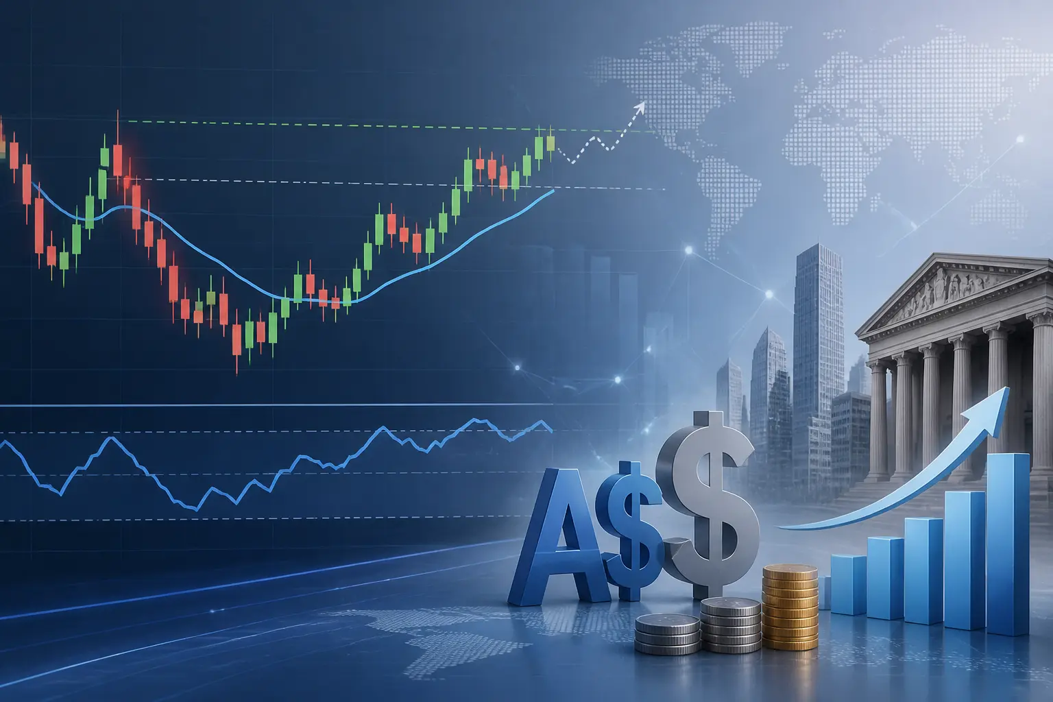 زوج دولار أسترالي/دولار أمريكي AUD/USD يتماسك فوق المتوسط المتحرك الأسي 20 يومًا مع توقعات بارتفاع محدود