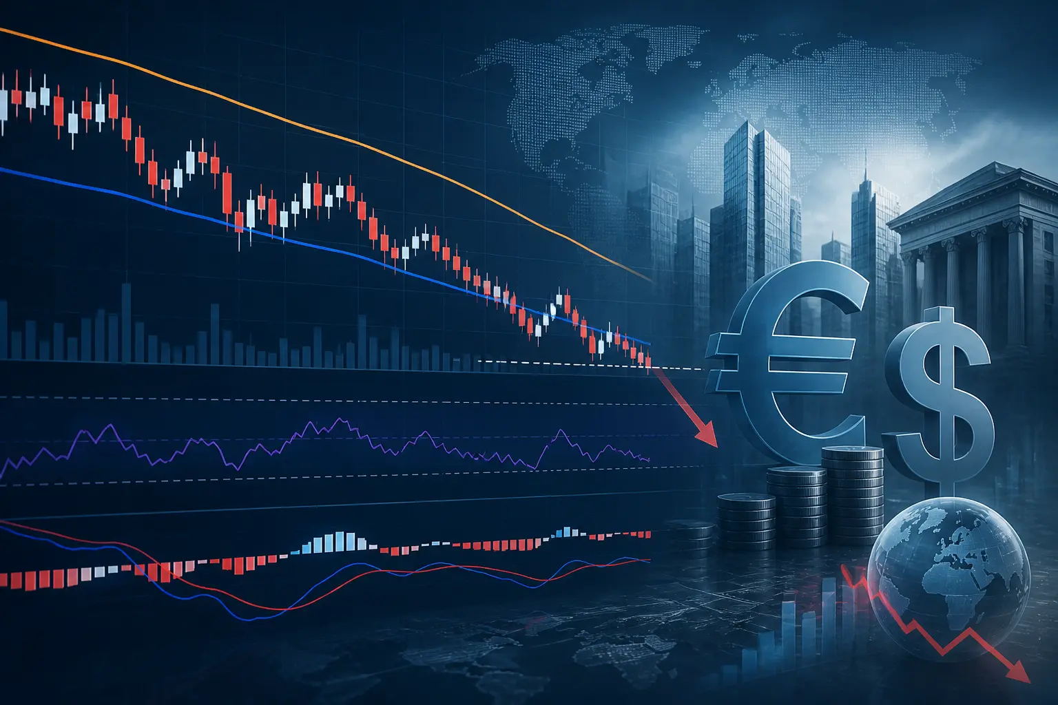 زوج يورو/دولار EUR/USD يواجه ضغوطًا مستمرة تحت 1.1400 مع تراجع قرب المتوسط المتحرك 200 على 4 ساعات