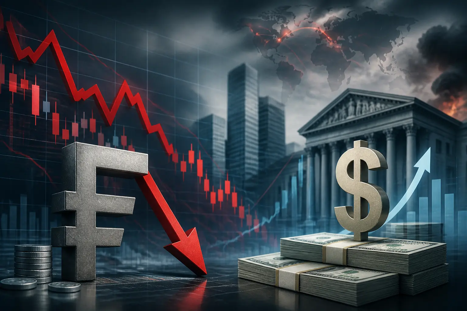 الفرنك السويسري يهبط مع تزايد الطلب على الدولار الأمريكي بفعل التوترات الجيوسياسية