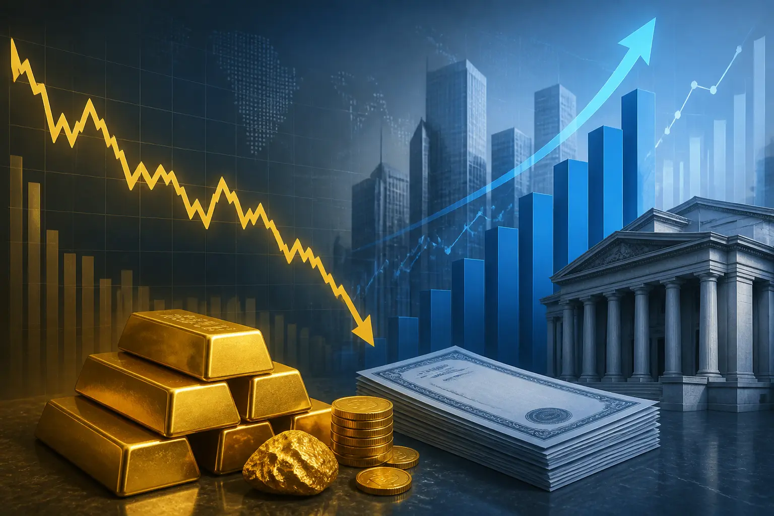 تراجع سعر الذهب دون 4100 دولار مع ارتفاع عوائد السندات الأمريكية