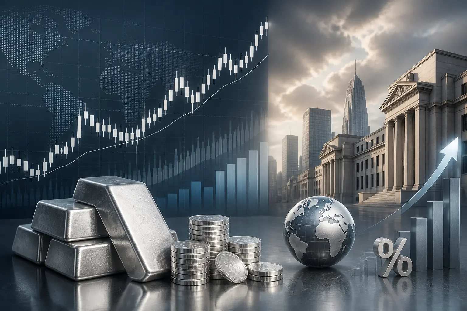 الفضة تحافظ على مكاسبها فوق 57.50 دولار وسط توترات الشرق الأوسط وارتفاع توقعات رفع الفائدة الفيدرالية