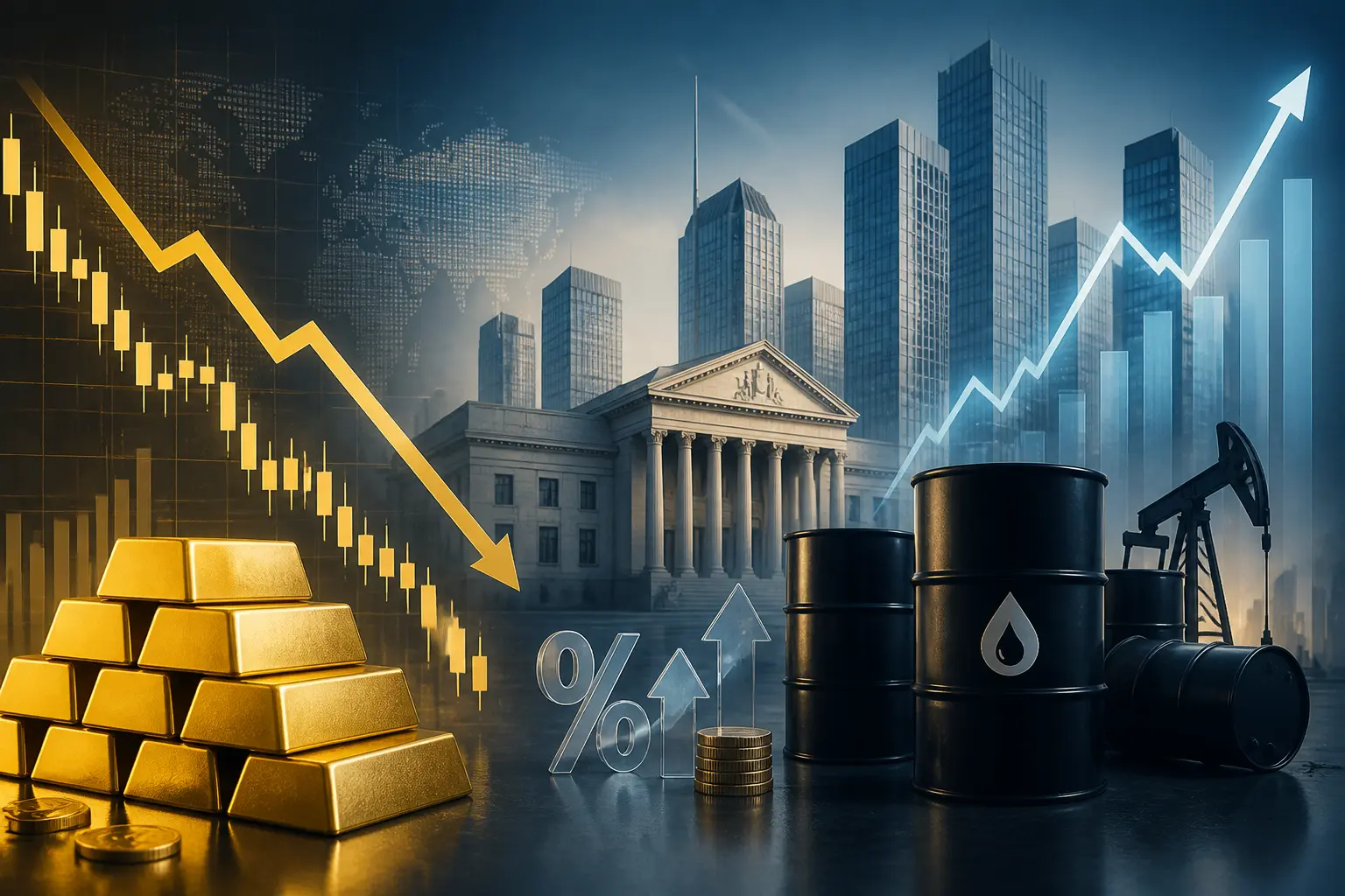 الذهب يواصل التراجع مع صعود سعر برنت فوق 100 دولار وسط توقعات رفع الفائدة الأميركية