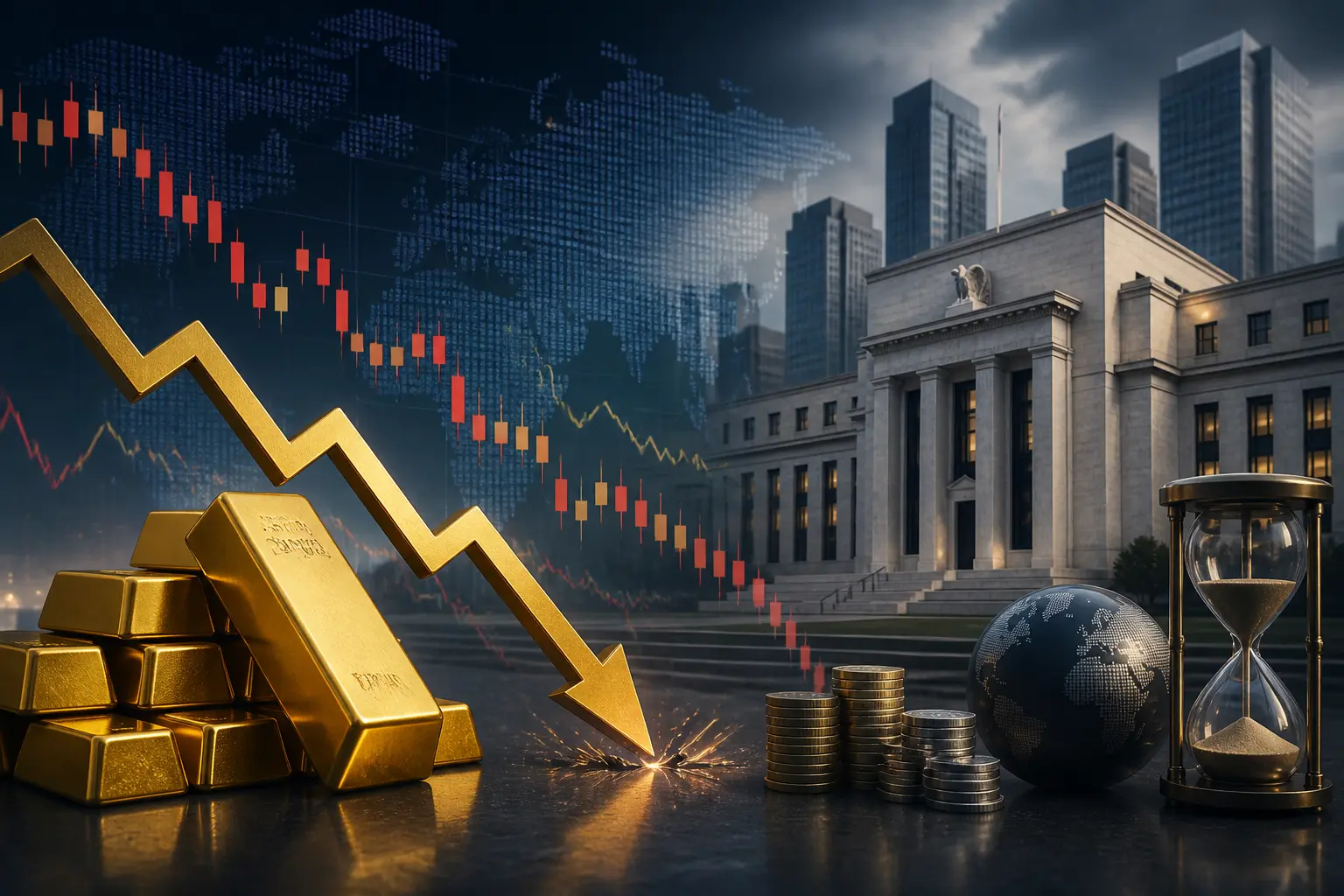 الذهب يتراجع دون 4050 دولار وسط ترقب اجتماع اللجنة الفيدرالية للسوق المفتوحة