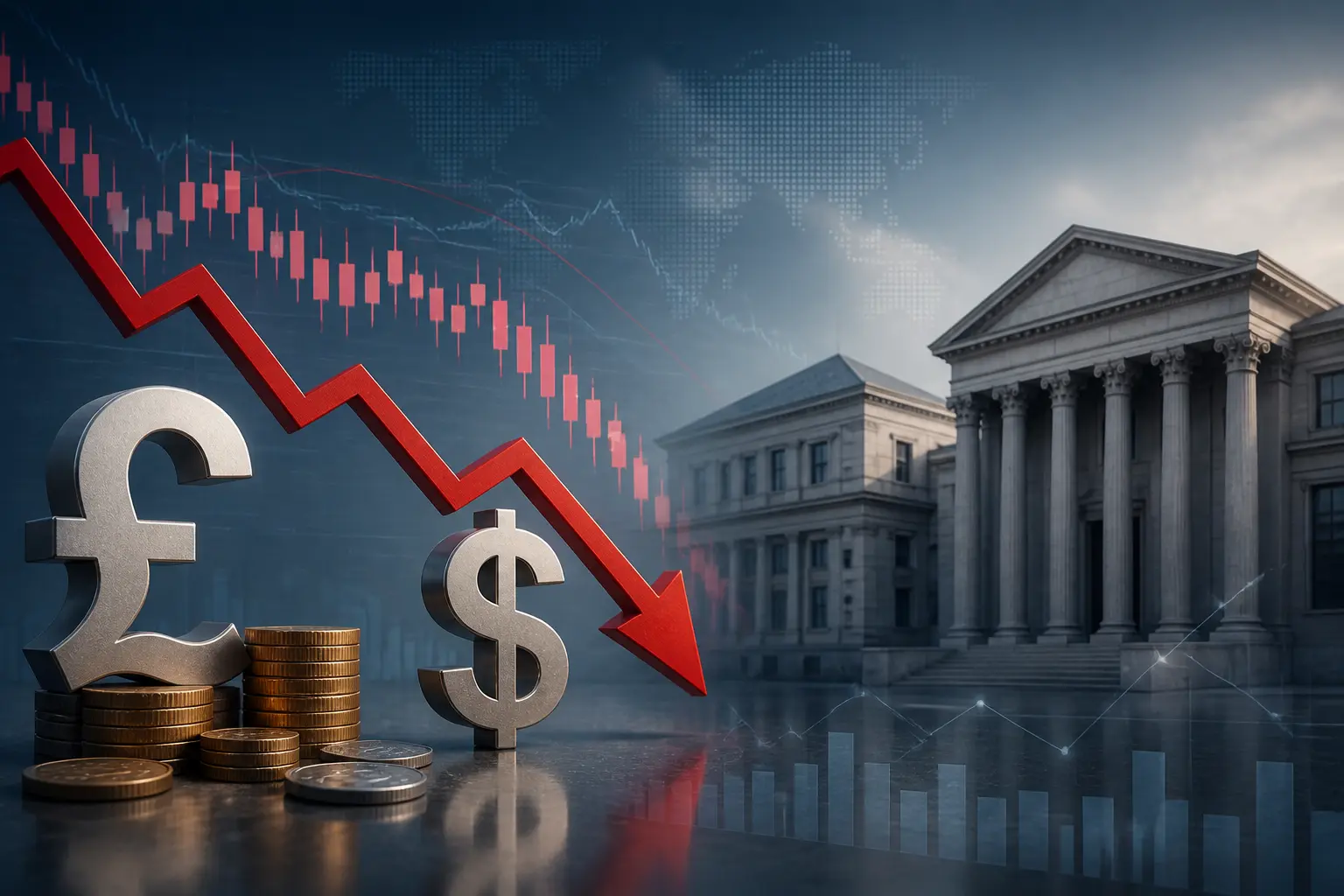 الجنيه الإسترليني يتراجع أمام الدولار مع ترقب قرارات الفيدرالي وبنك إنجلترا