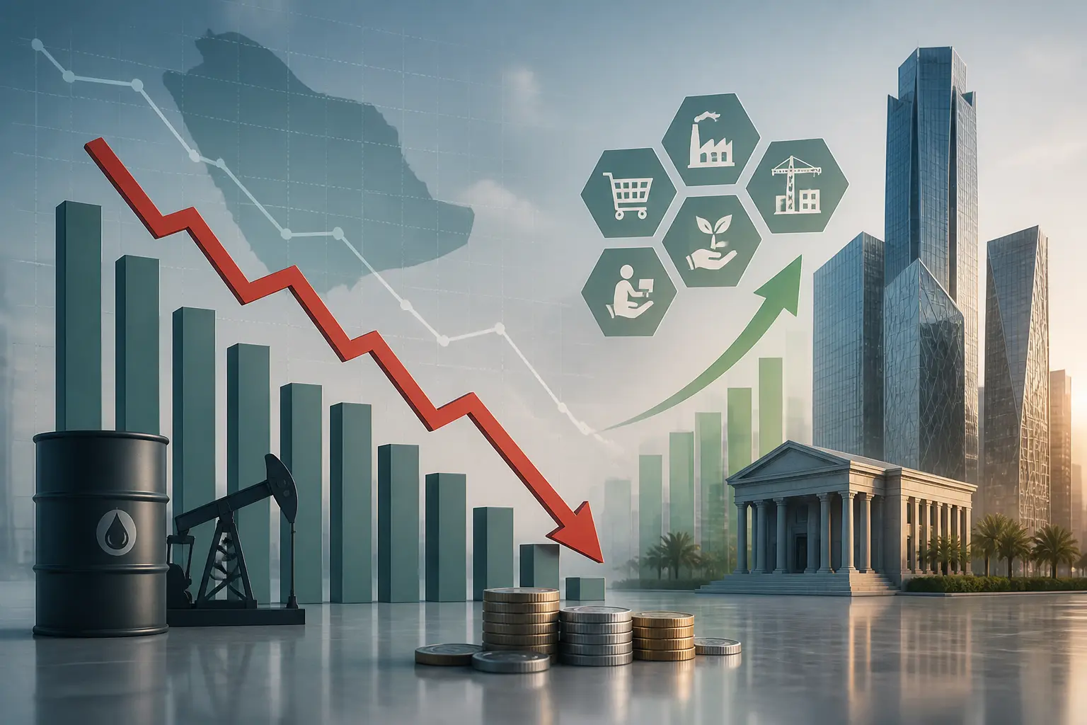 انخفاض الناتج المحلي السعودي 4.8% في الربع الثاني مع نمو محدود للأنشطة غير النفطية