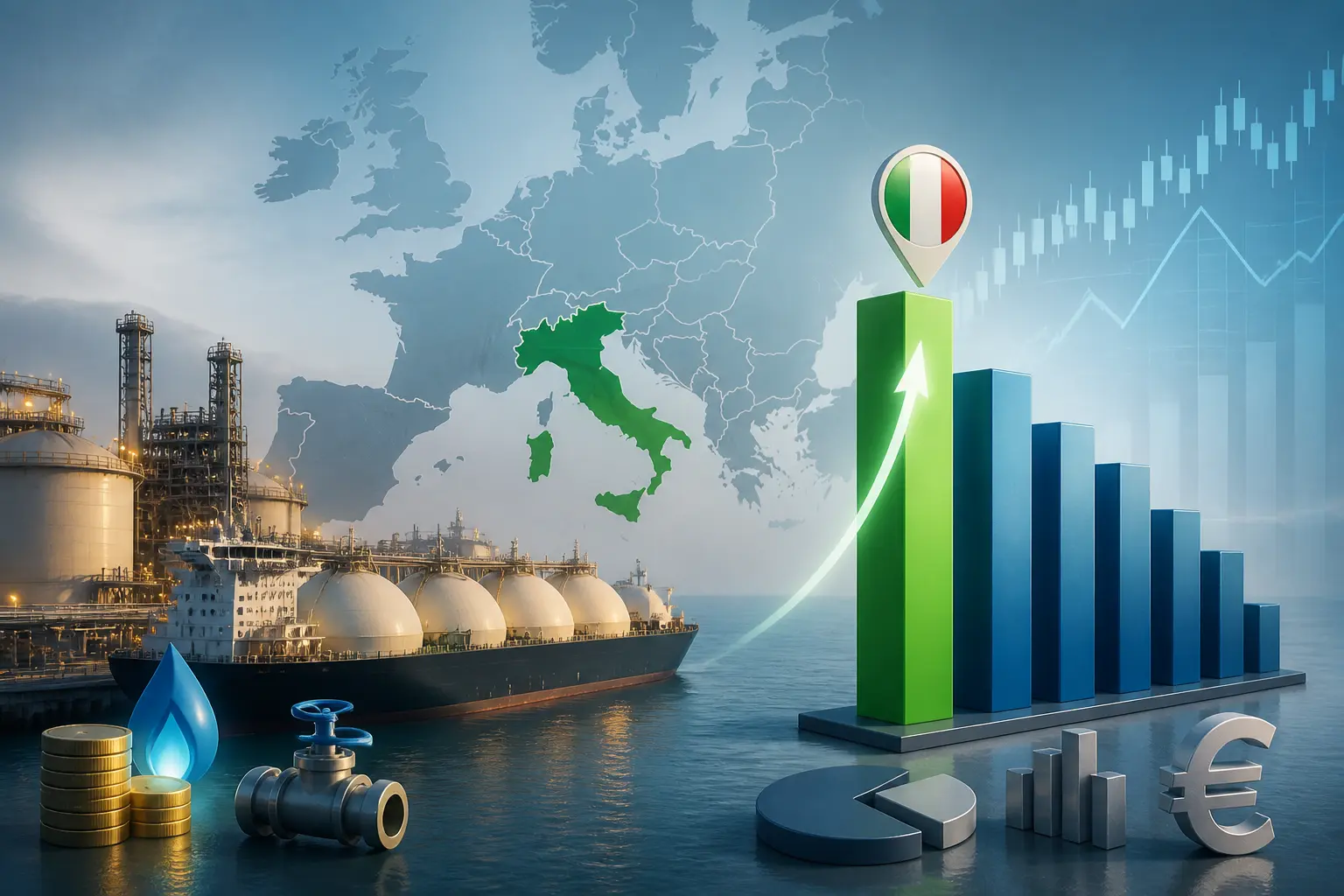 إيطاليا تتصدر واردات الغاز المسال في أوروبا وسط تراجع مشتريات الدول الأخرى