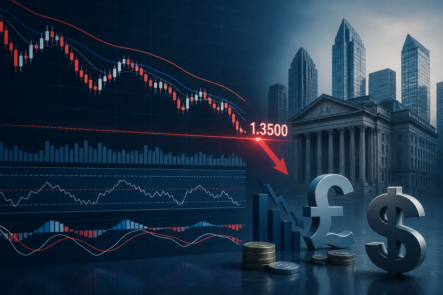 زوج الجنيه الإسترليني مقابل الدولار عند نقطة حرجة حول 1.3500 وسط ضغوط بيع