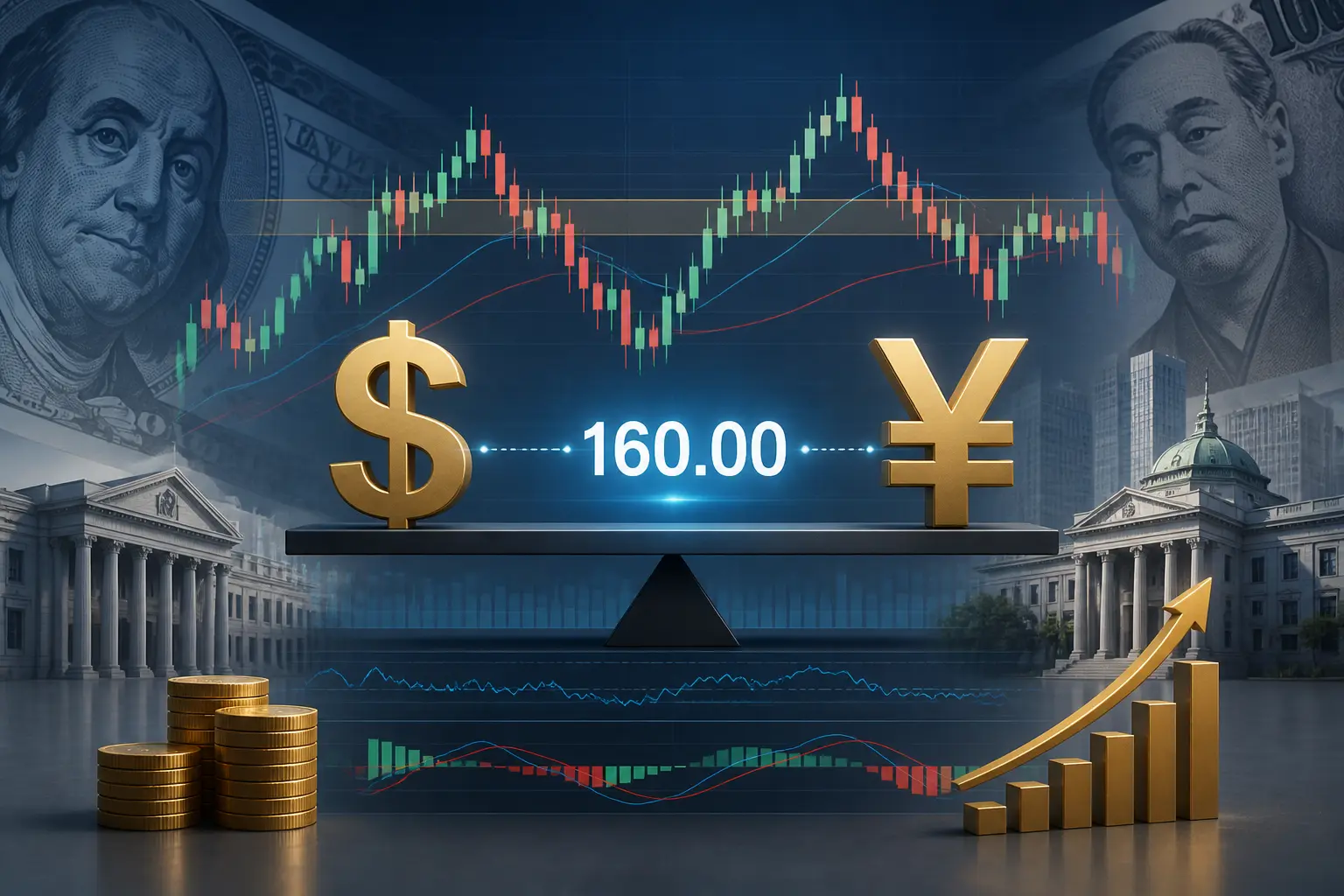 توقعات قرب استقرار زوج الدولار الأمريكي مقابل الين الياباني عند 160.00