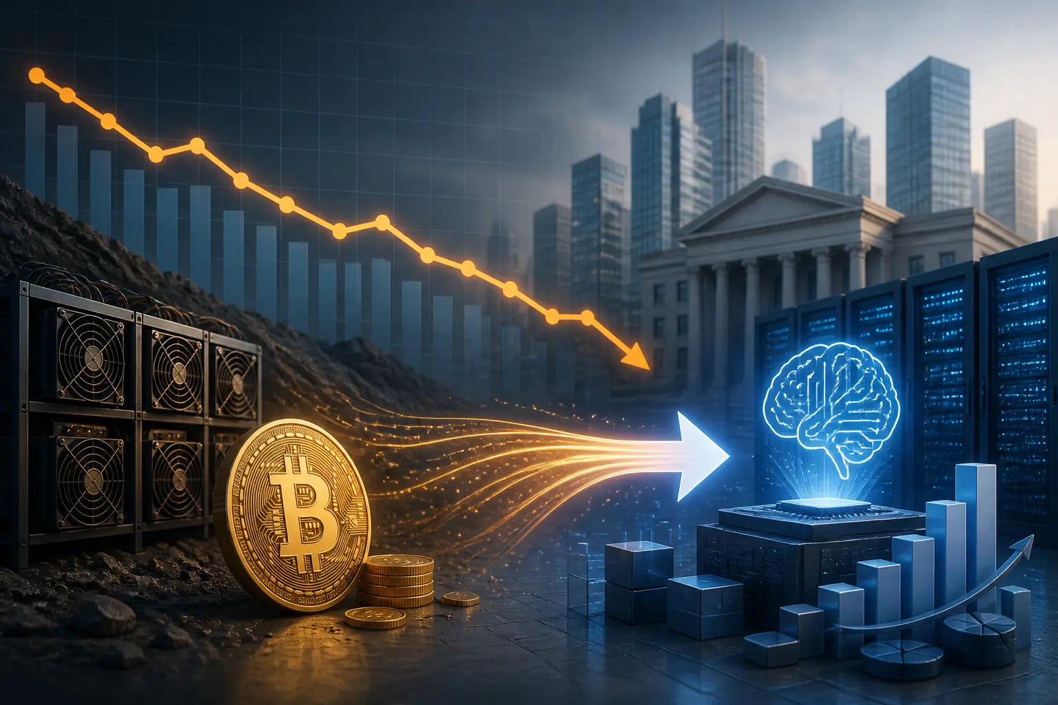 انخفاض معدل تجزئة بيتكوين لأطول فترة منذ 2025 مع خروج المعدنين نحو الذكاء الاصطناعي