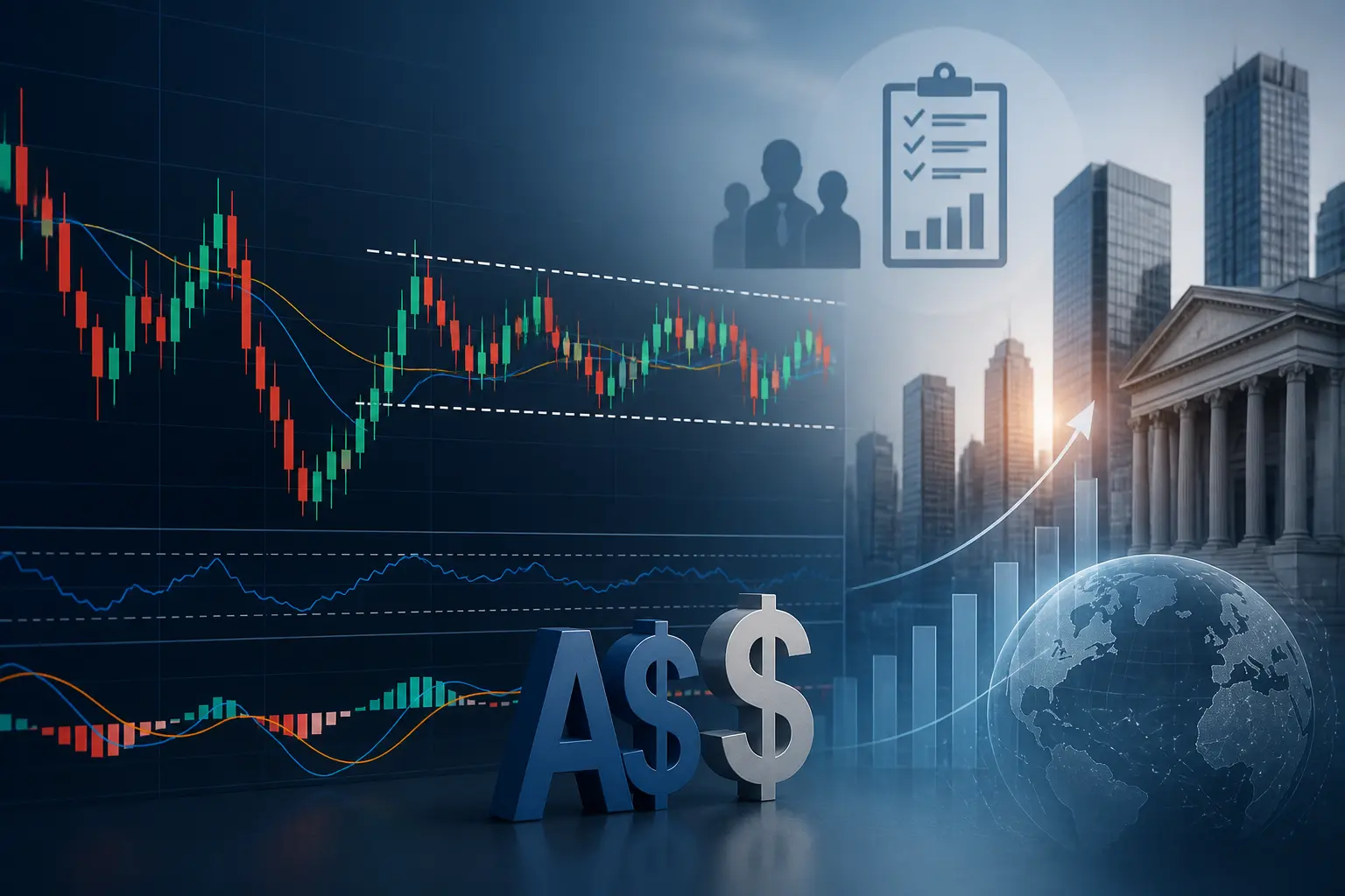 زوج الدولار الأسترالي/الدولار الأمريكي AUD/USD يتحرك جانبياً مع ترقب تقرير الوظائف الأمريكي