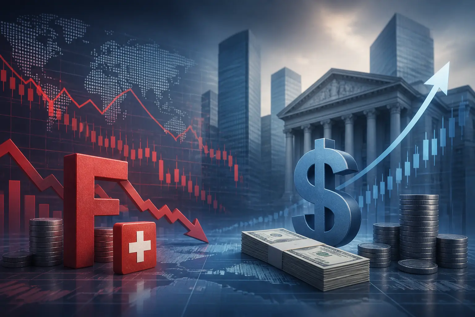 الفرنك السويسري يتراجع وسط ارتفاع الطلب على الدولار كملاذ آمن