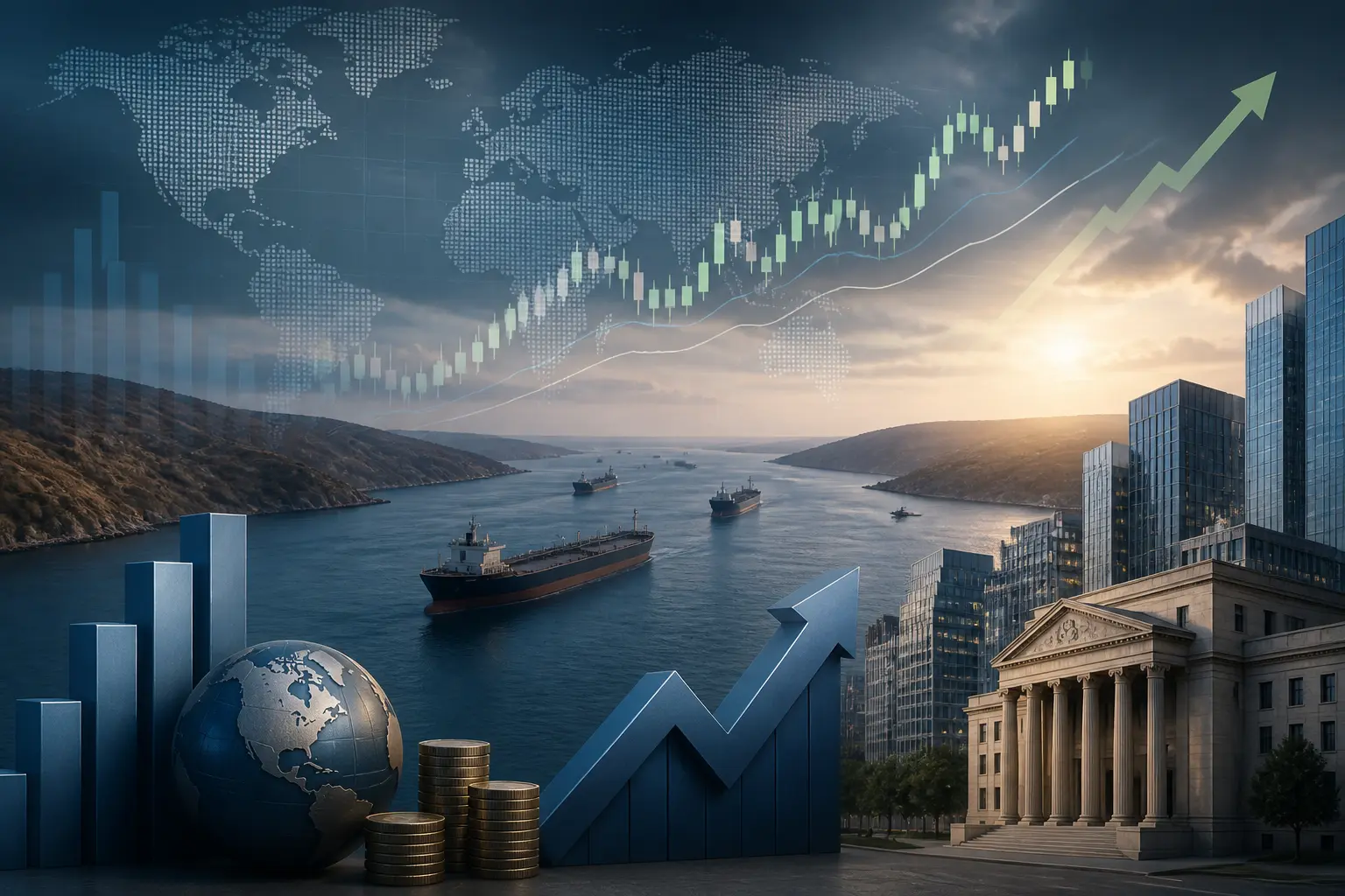 ارتفاع العقود الآجلة للأسهم الأميركية مع ترقب تطورات مضيق هرمز وتأثيرها على الأسواق