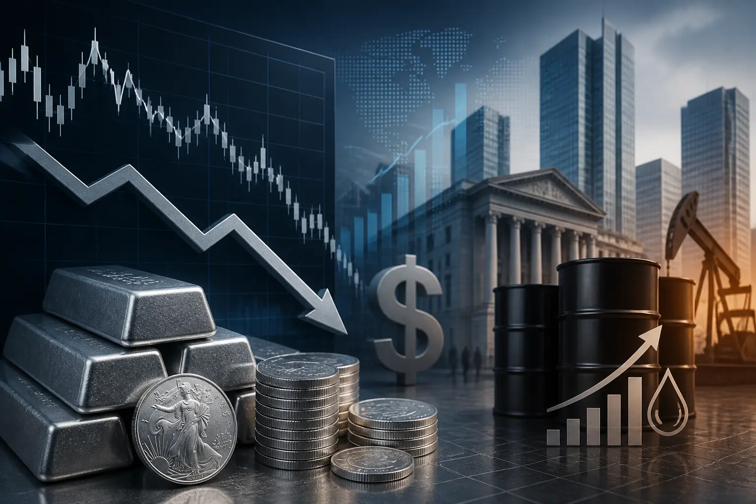 تراجع سعر الفضة قرب 66 دولارًا وسط مخاوف رفع الفائدة وارتفاع النفط