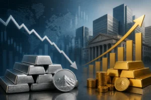 تراجع سعر الفضة إلى 64.78 دولار للأونصة وسط ارتفاع نسبة الذهب إلى الفضة