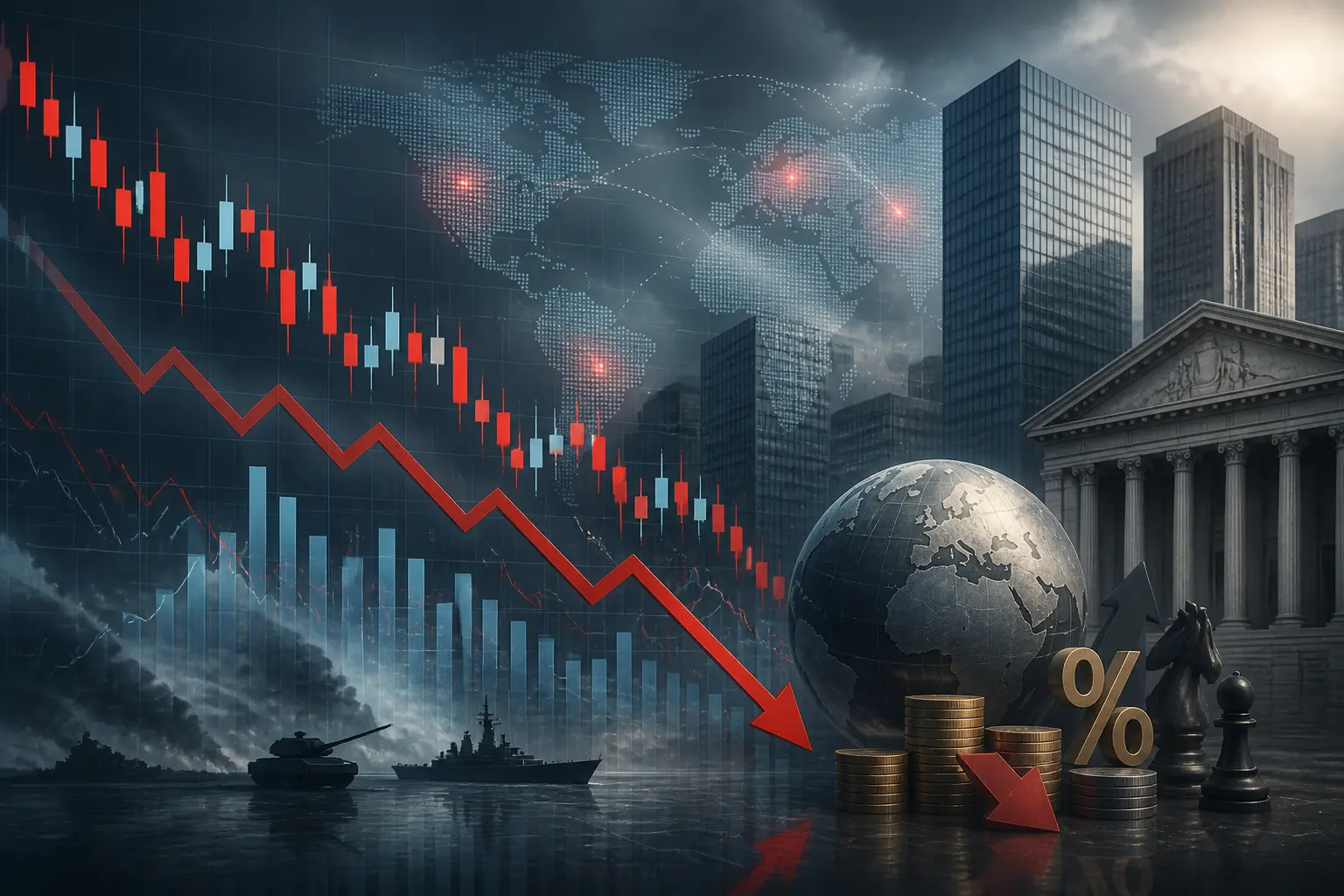تراجع العقود الآجلة لمؤشر داو جونز وسط تصاعد التوترات الجيوسياسية ومخاوف رفع الفائدة