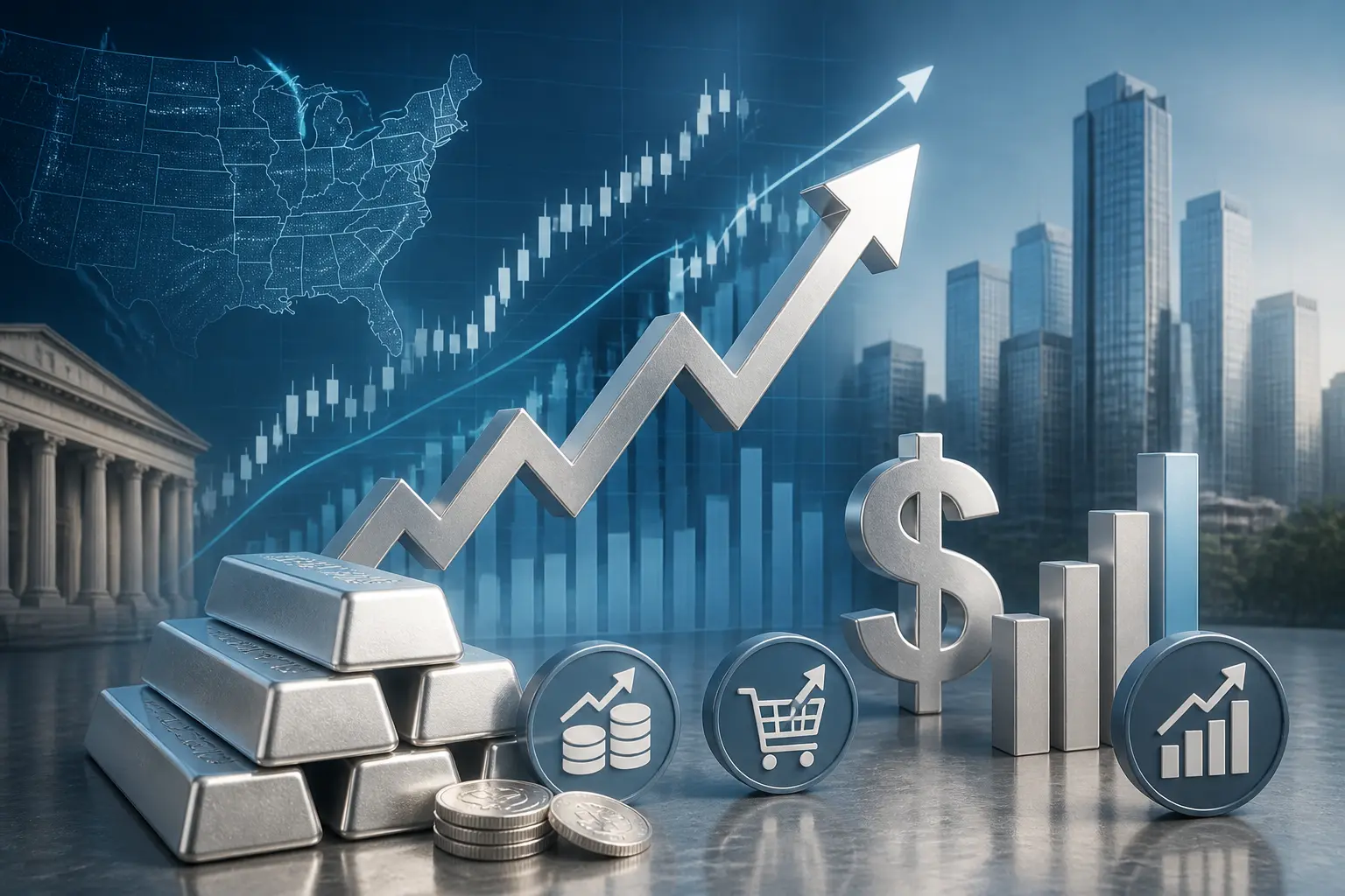 ارتفاع سعر الفضة قرب 65.40 دولار مع ترقب بيانات التضخم الأمريكية
