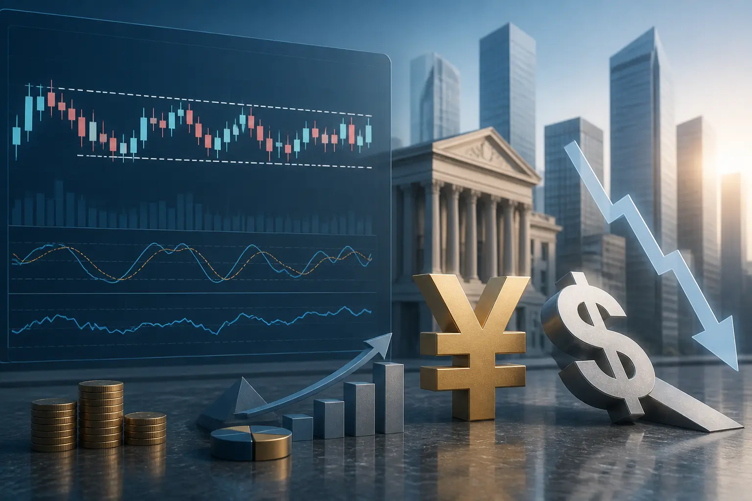 اليوان الصيني يتداول ضمن نطاق ضيق مع توقعات بانخفاض تدريجي للدولار الأمريكي