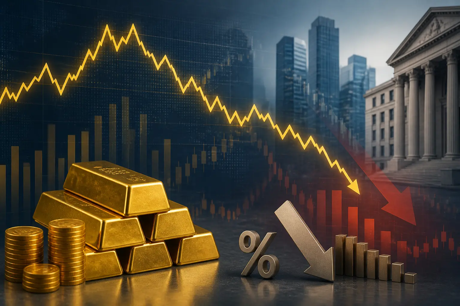 الذهب يتراجع بعد وصوله لأعلى مستوى في شهرين وسط جني أرباح وتعزيز توقعات خفض الفائدة الأميركية