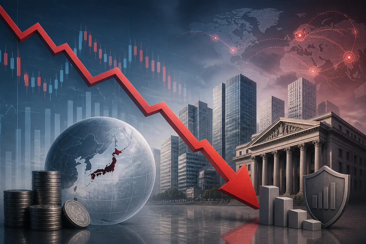 تراجع الأسهم اليابانية مع نمو اقتصادي أضعف من المتوقع وتأثيرات جيوسياسية