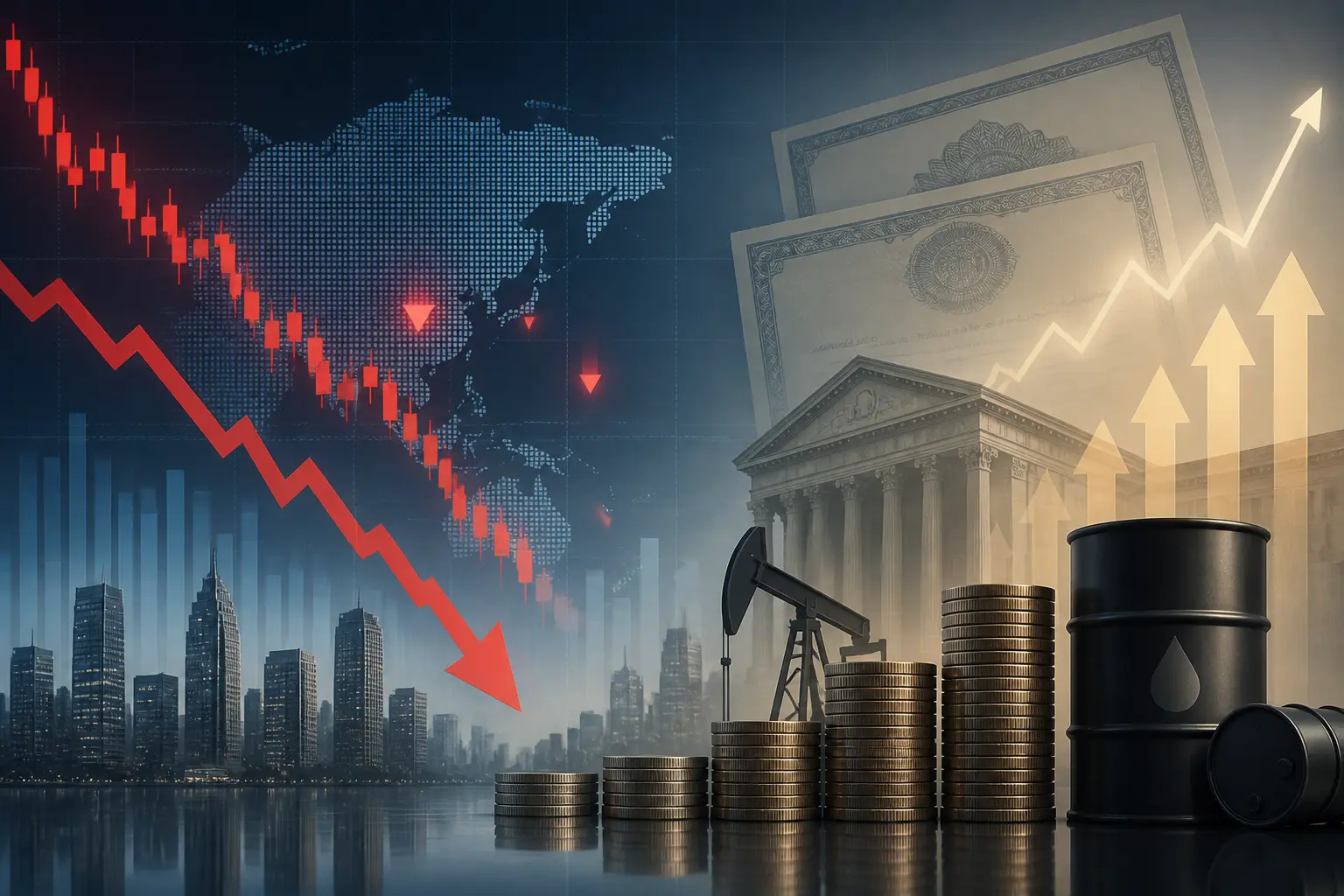 تراجع الأسهم الآسيوية مع تصاعد مخاوف التضخم بسبب ارتفاع النفط وعوائد السندات