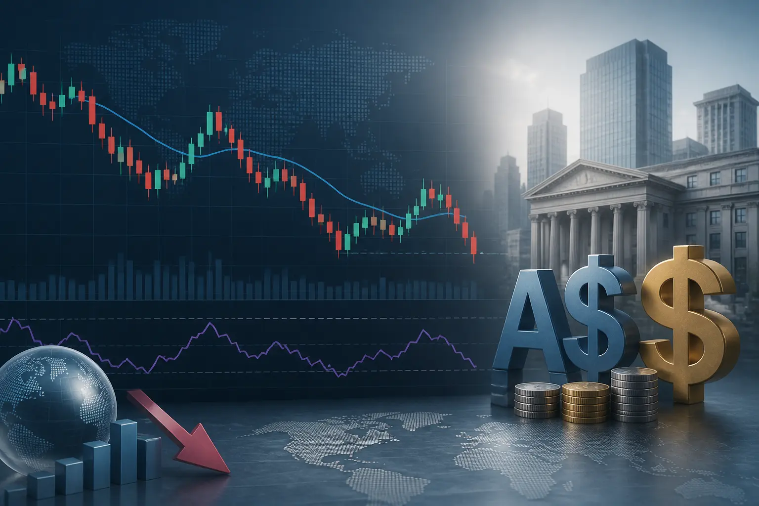 الدولار الأسترالي يتراجع أمام الدولار الأمريكي رغم دعم المتوسط المتحرك الأسي 20 يومًا