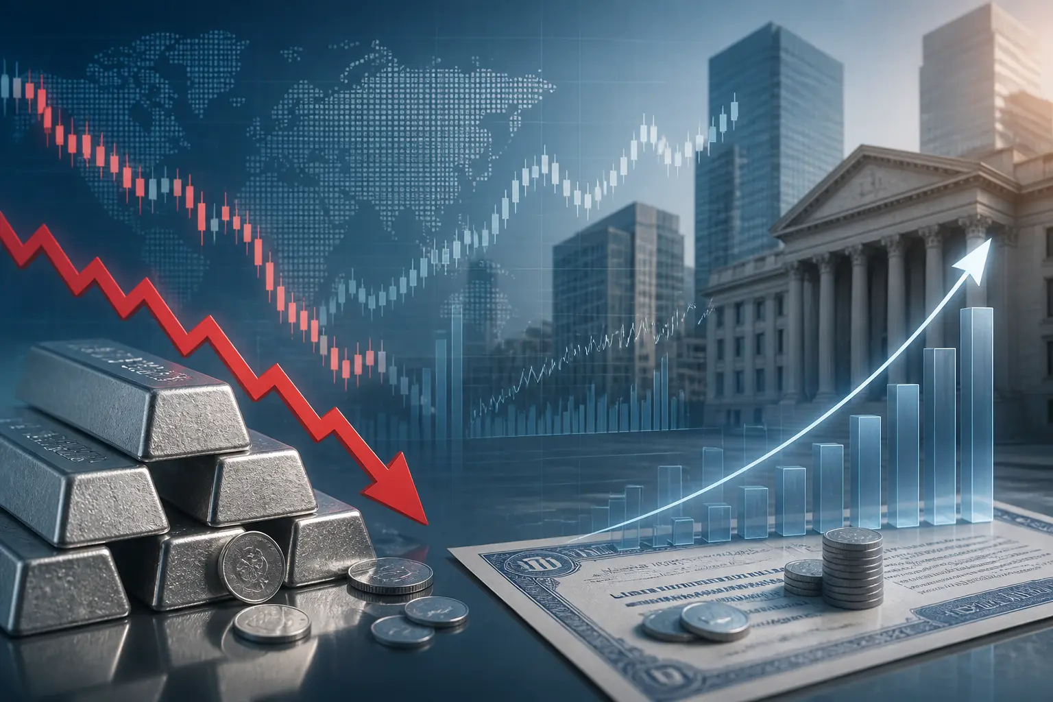 الفضة تتراجع مع تعافي عوائد السندات الأمريكية وسط مخاوف السياسة النقدية