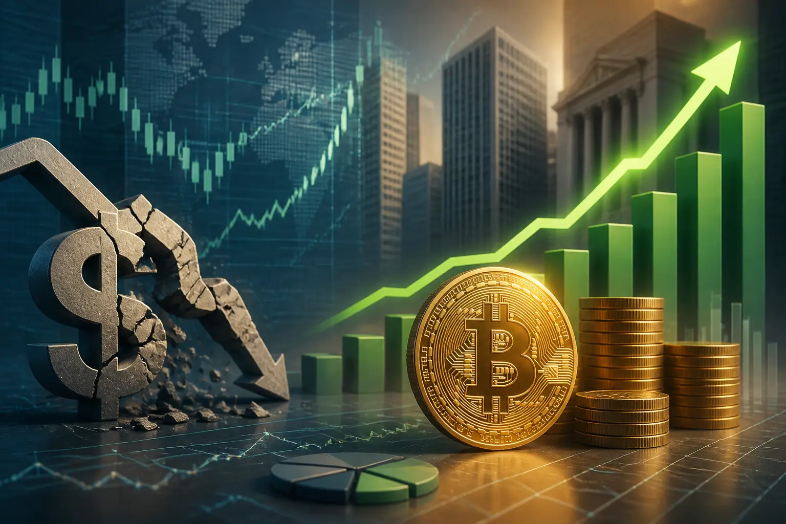 سعر بتكوين يتجاوز 80 ألف دولار بدعم ضعف الدولار وتدفقات قياسية للصناديق المتداولة