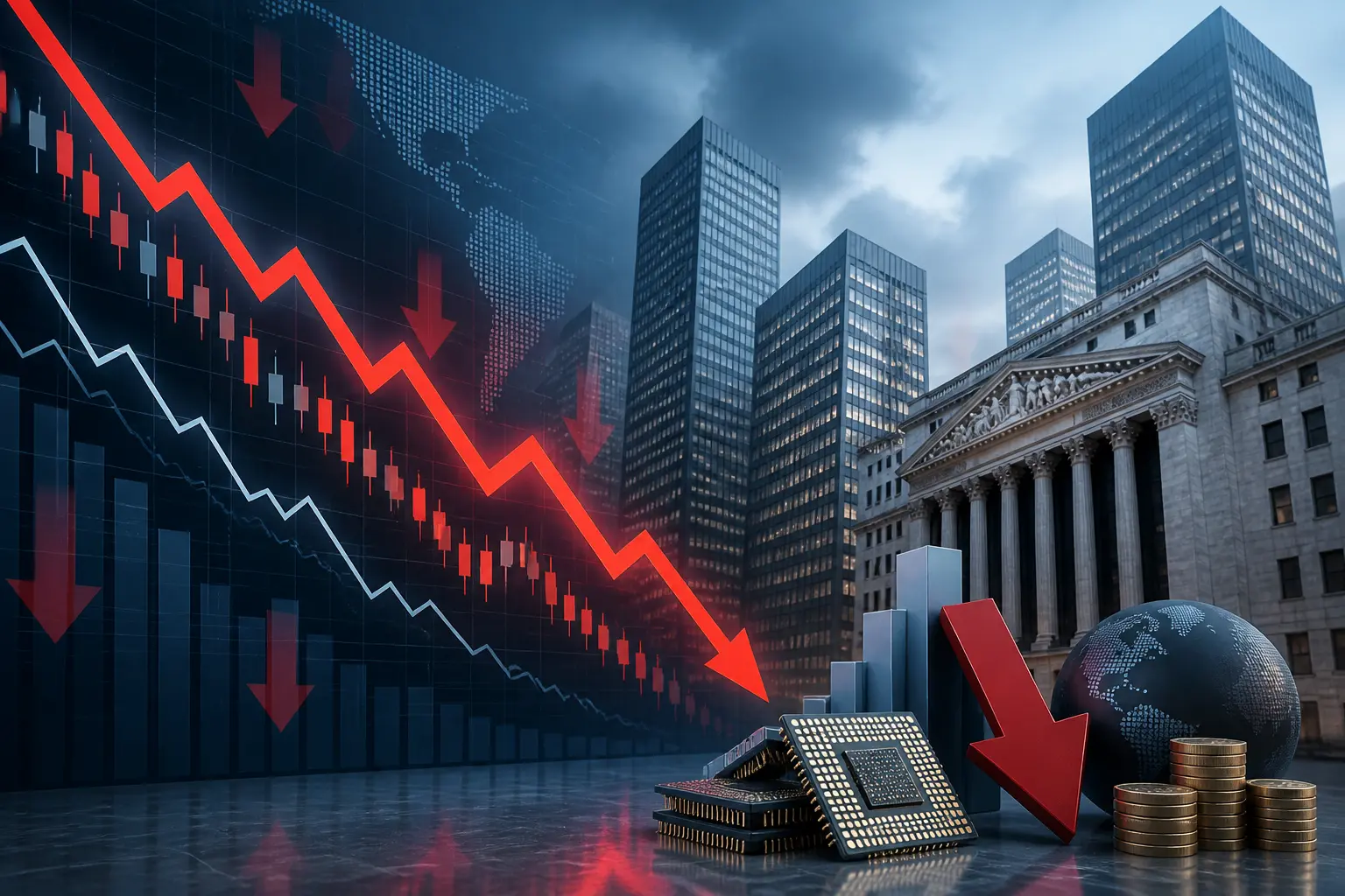 مؤشرا ناسداك وS&P 500 يغلقان على تراجع مع هبوط أسهم شركات الرقائق