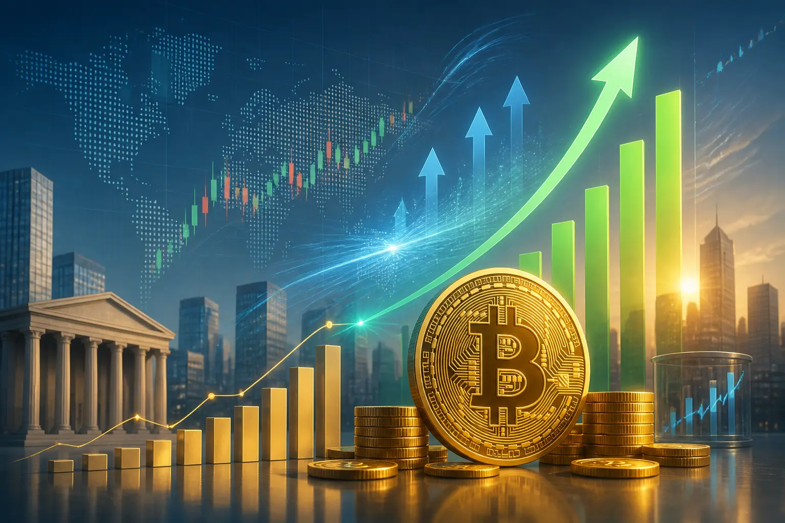 بيتكوين تحقق أكبر قفزة منذ 2023 مع تدفقات قوية إلى صناديق ETF ودعم فني للصعود