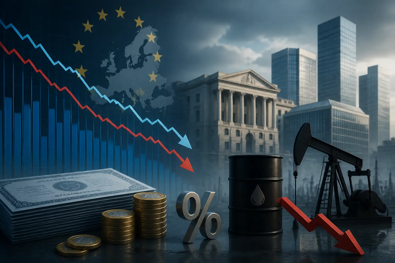 عوائد السندات الأوروبية تهبط مع تراجع أسعار النفط وتحذيرات المركزي الأوروبي