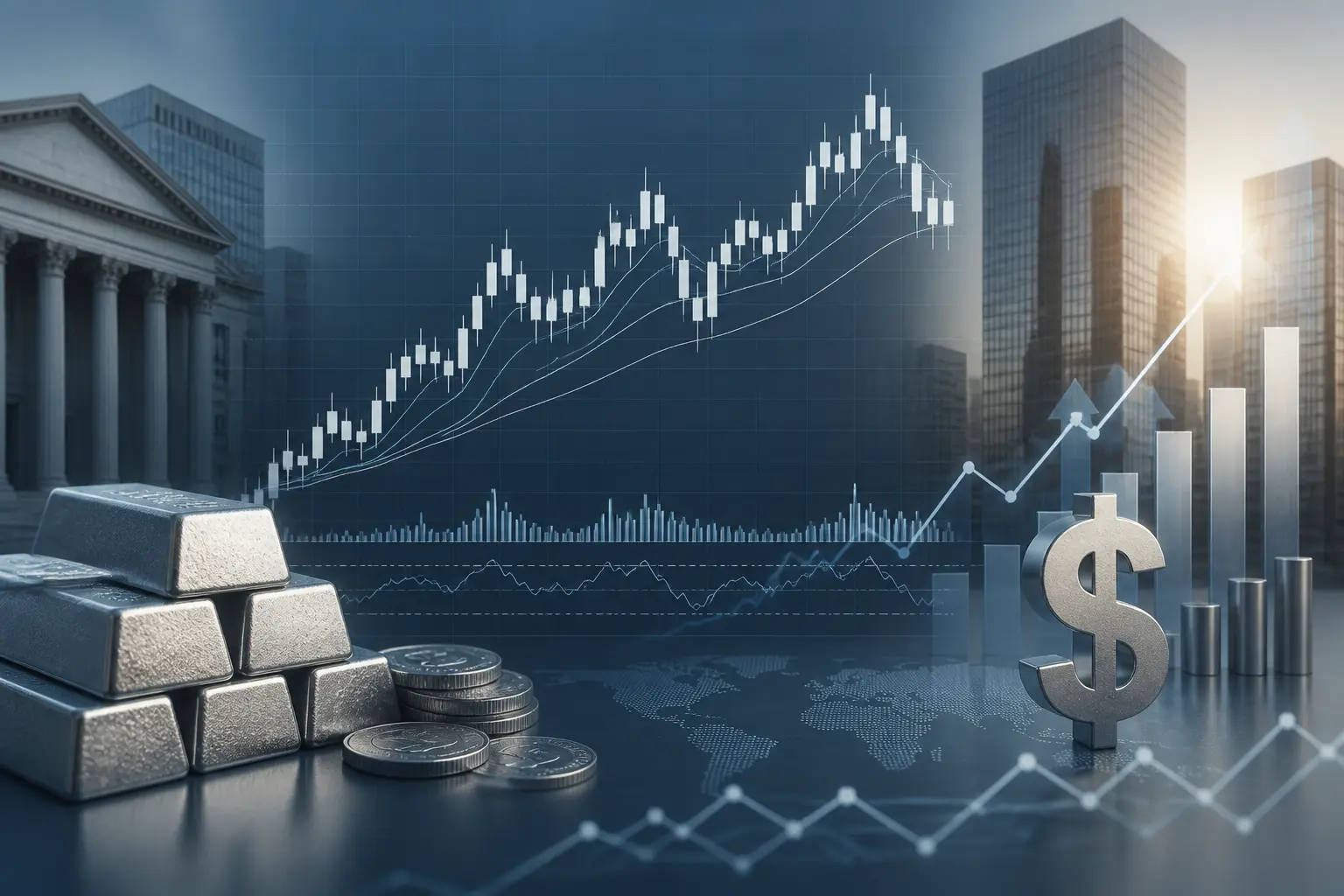 توقعات صعودية لزوج الفضة/الدولار مع تراجع محدود فوق 67.40 دولار