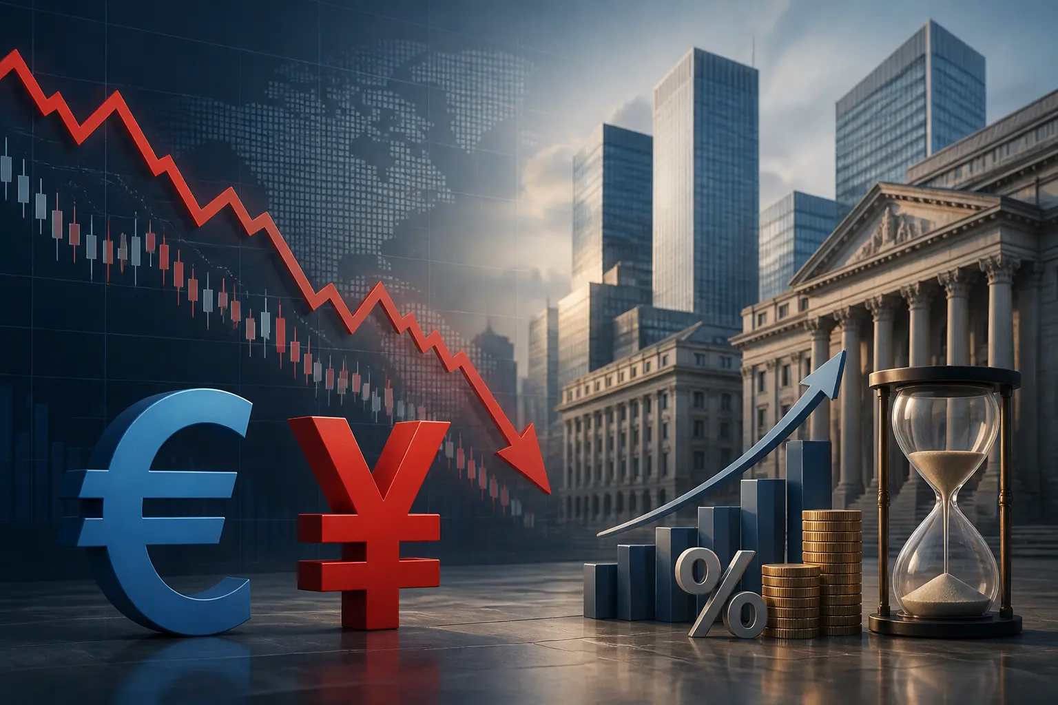 تراجع اليورو مقابل الين قبيل صدور بيانات التضخم الألماني وتوقعات رفع الفائدة في اليابان