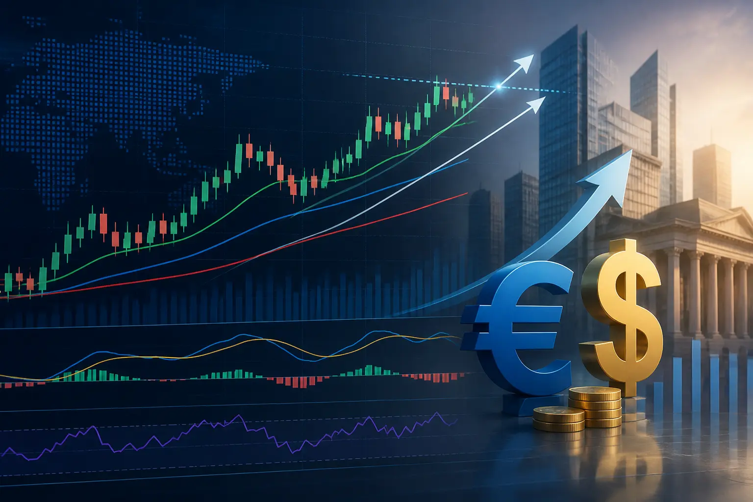 زوج يورو/دولار يقترب من 1.1600 وسط أجواء صعودية مدعومة بمؤشرات فنية قوية