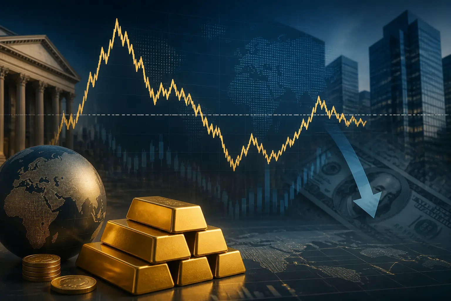 الذهب يقلص خسائره إلى دون 4400 دولار بدعم ضعف الدولار لكنه يظل تحت الضغط