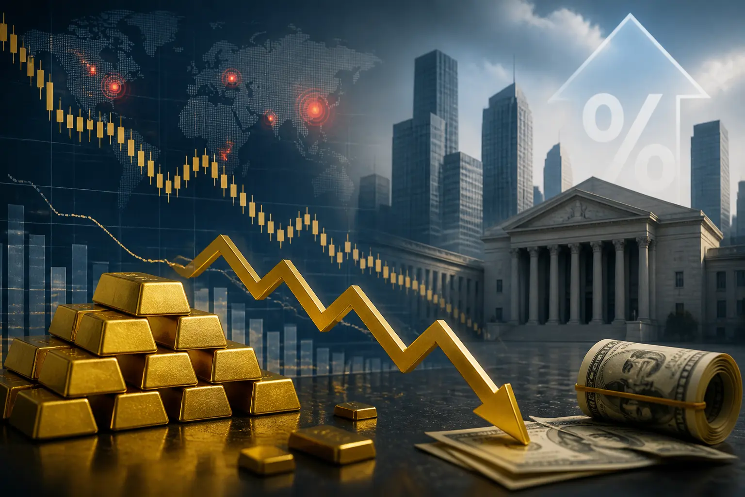 الذهب يتراجع دون 4450 دولار مع توقعات رفع الفائدة وتصاعد التوترات الجيوسياسية