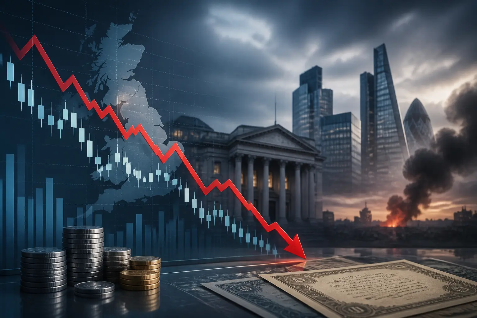 تراجع الأسهم البريطانية بعد العطلة بسبب بيع السندات وتصاعد التوترات في الشرق الأوسط