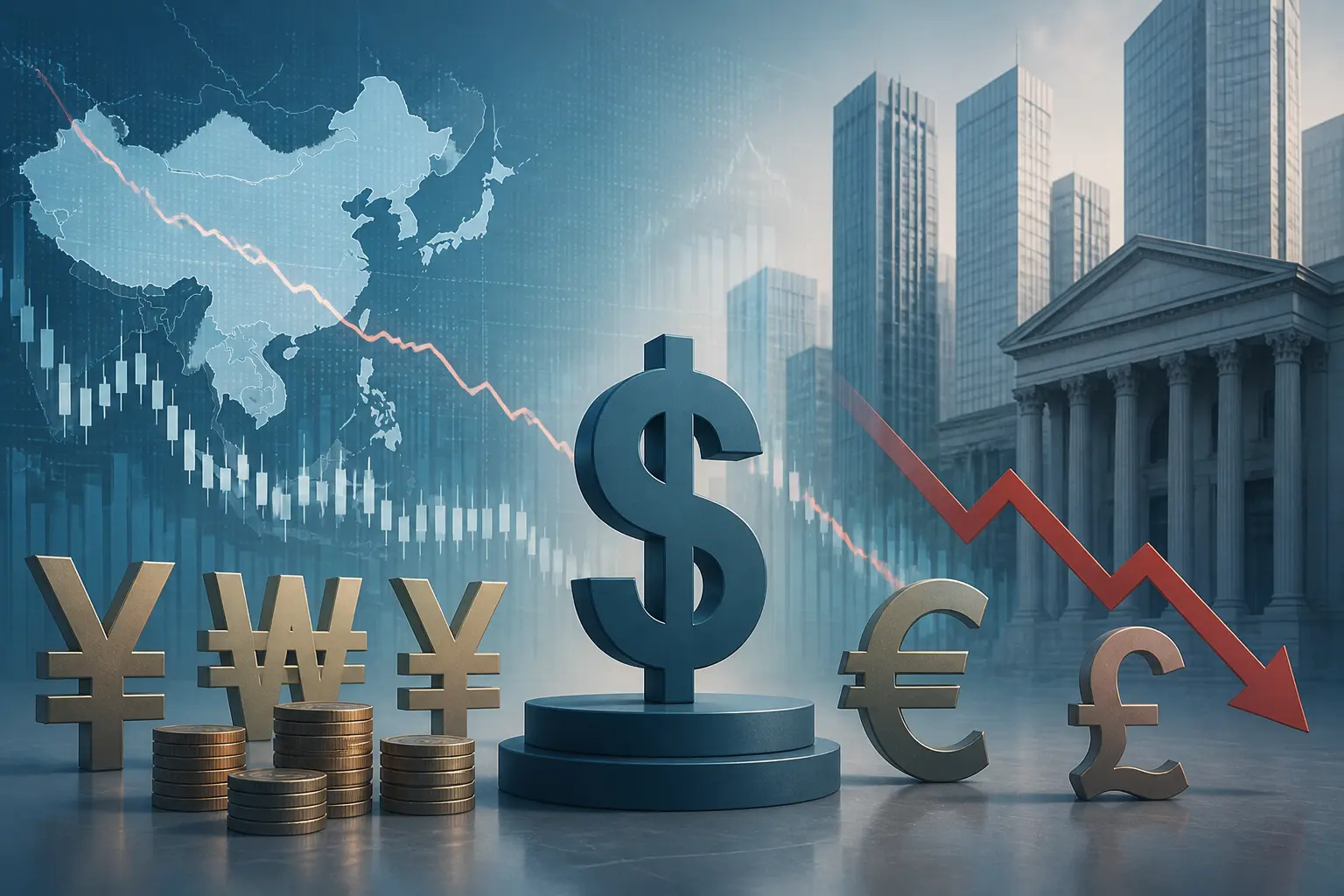 تراجع العملات الآسيوية مع استقرار الدولار وتراجع اليورو والجنيه الإسترليني