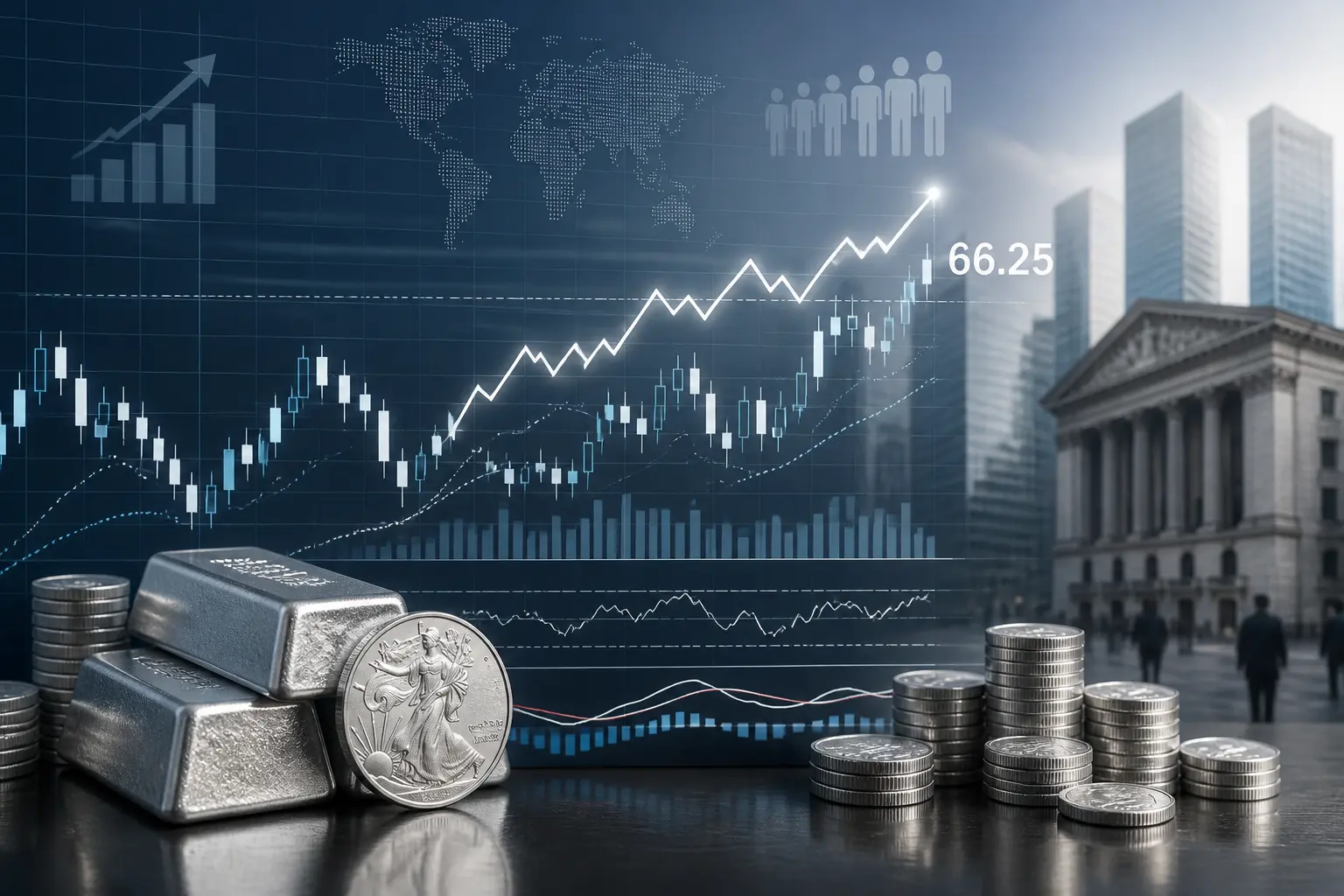 سعر الفضة يكافح فوق 66.25 دولارًا مع ترقب بيانات الوظائف الأمريكية