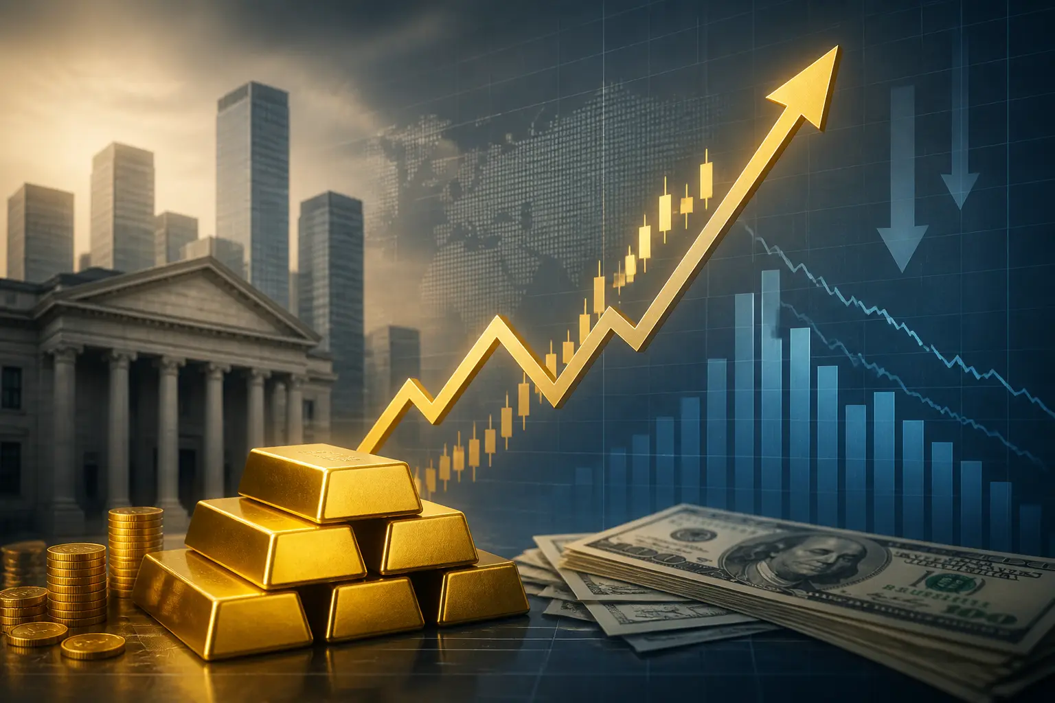 ارتفاع الذهب بأكثر من 2% مع تراجع الدولار وعوائد السندات الأمريكية