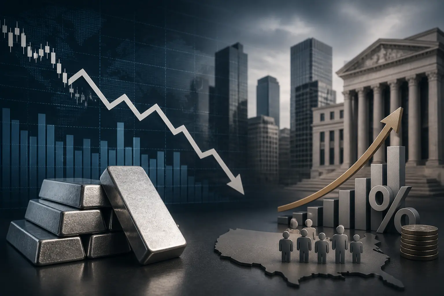 انخفاض الفضة دون 66 دولارًا مع تقرير الوظائف الأمريكي القوي وتعزيز توقعات رفع الفائدة