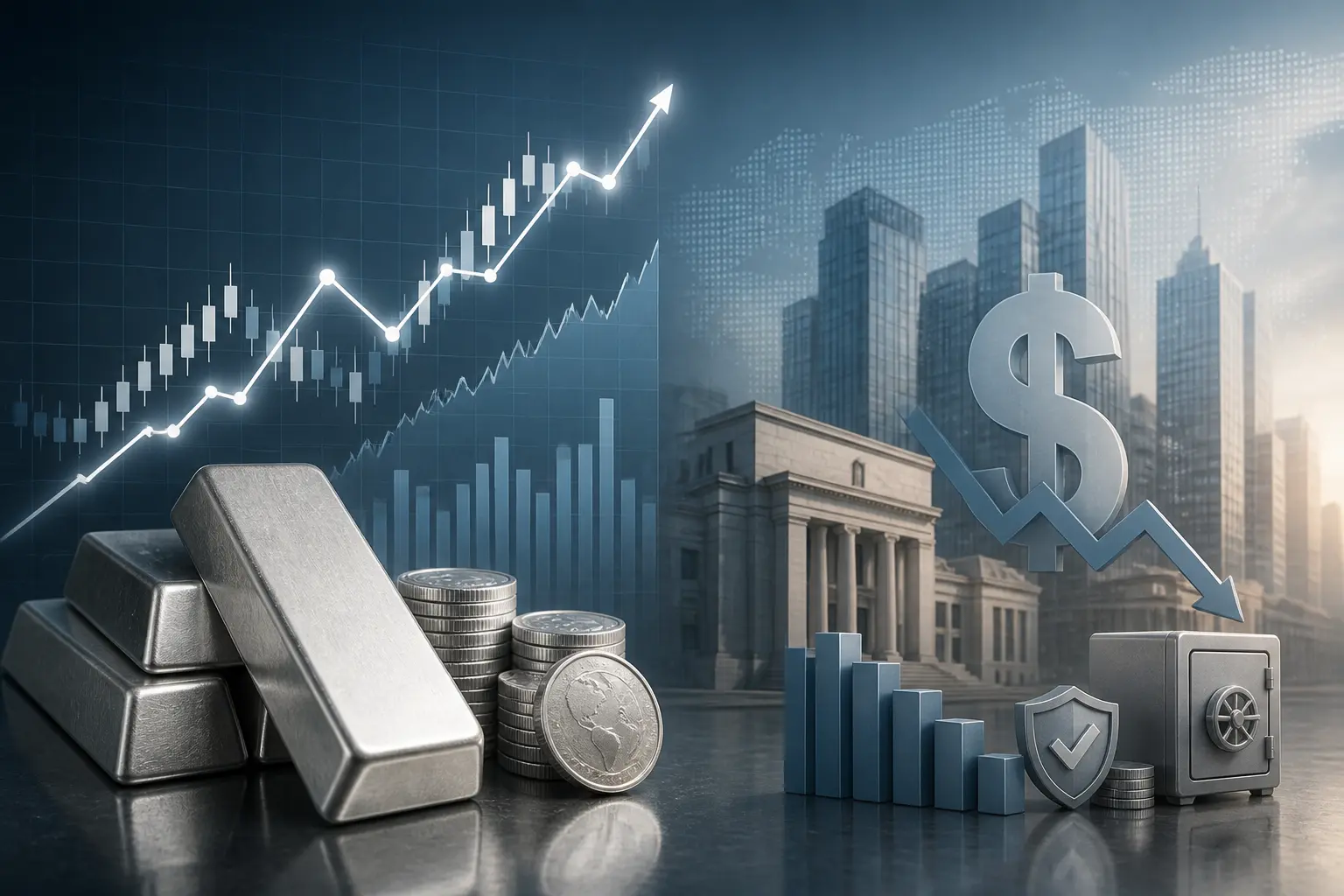 سعر الفضة يستقر حول 66 دولارًا مدعومًا بضعف الدولار الأمريكي