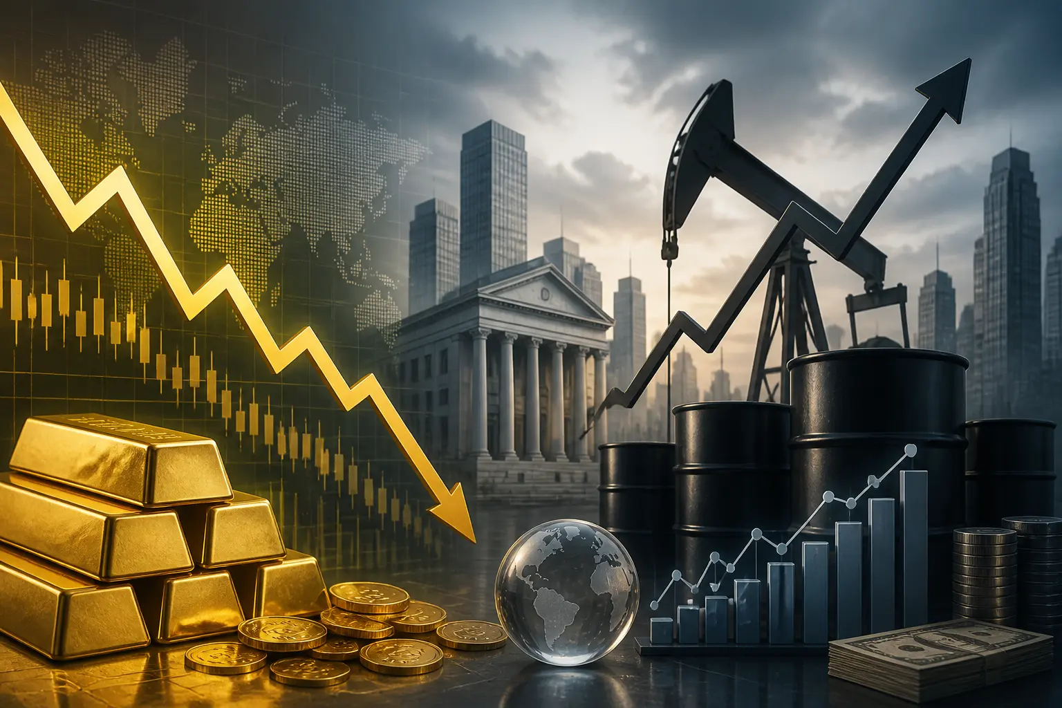 تراجع أسعار الذهب مع تصاعد مخاوف النفط وتأثير بيانات التضخم الأمريكية على قرارات الفائدة