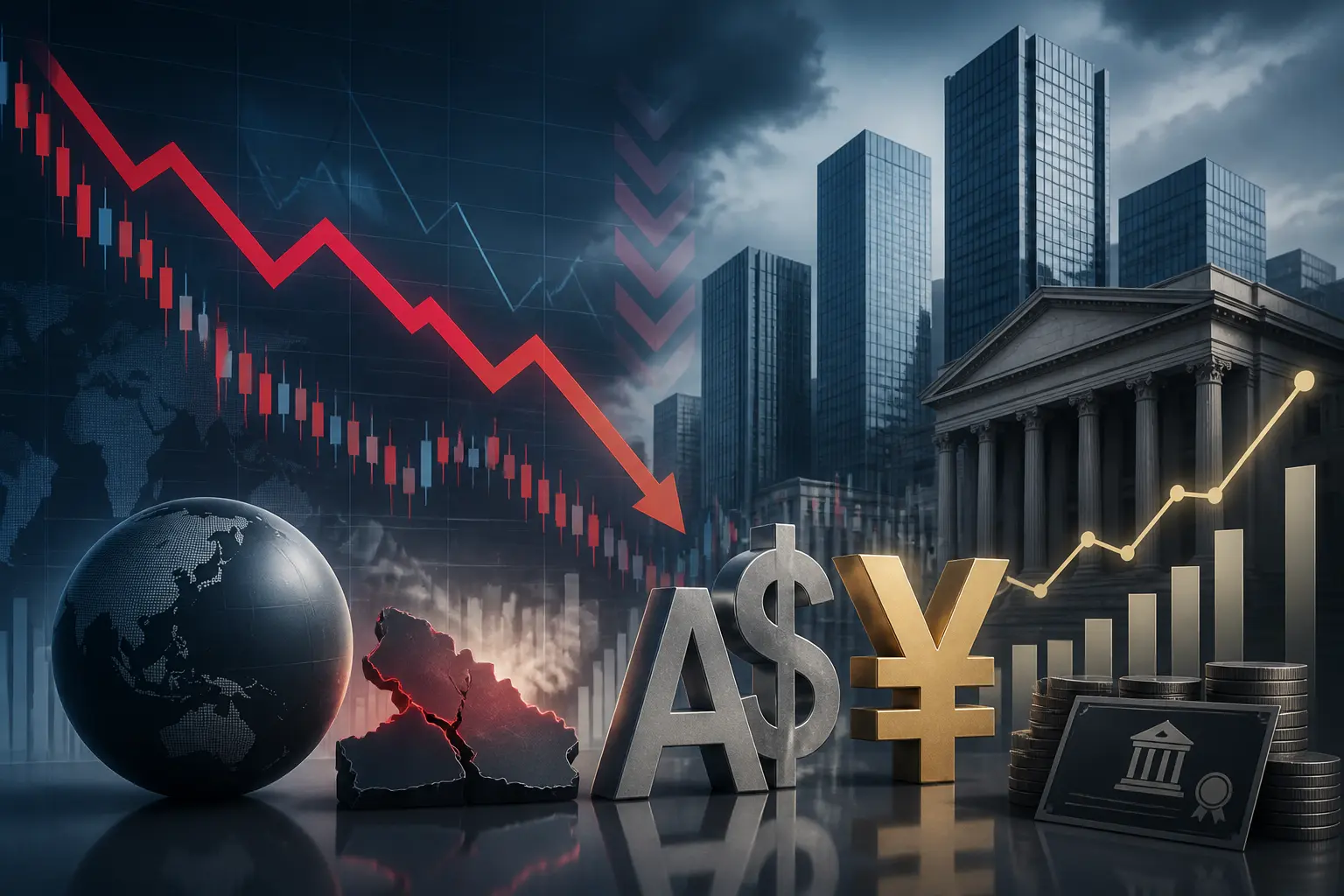 تراجع الدولار الأسترالي مقابل الين الياباني مع تصاعد التوترات وارتفاع عوائد السندات
