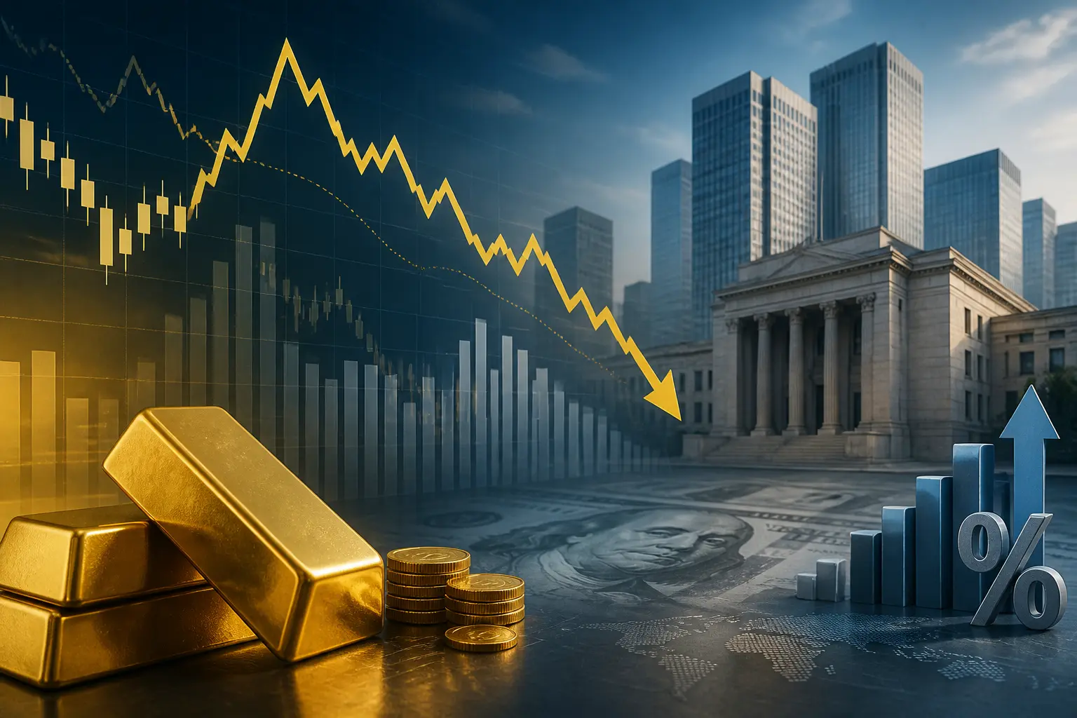 الذهب يتراجع قبيل صدور مؤشر أسعار المنتجين الأمريكي وسط مخاوف رفع الفائدة
