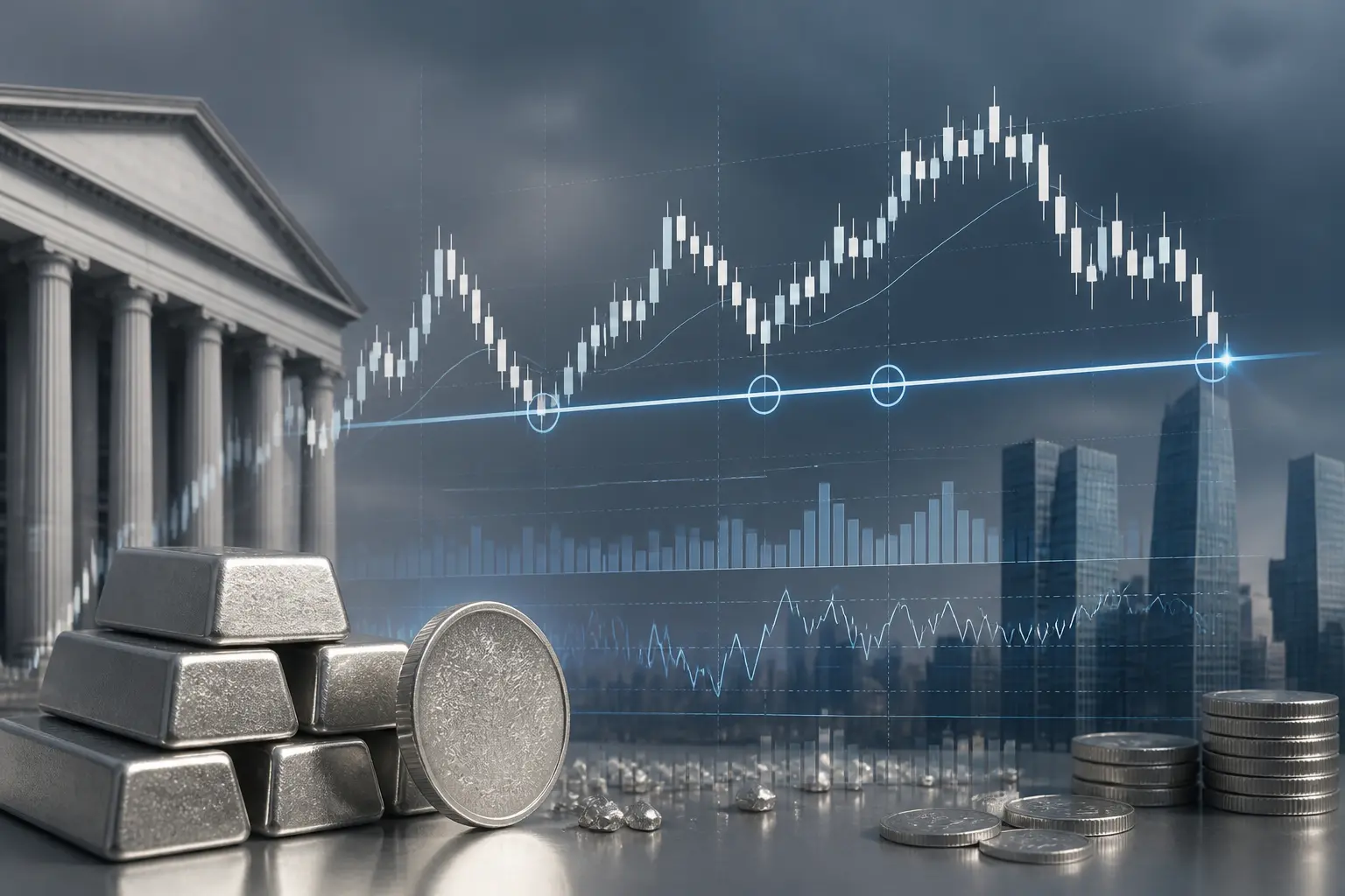 سعر الفضة يحوم فوق دعم رئيسي عند 63 دولار وسط ضغوط اقتصادية وجيوسياسية